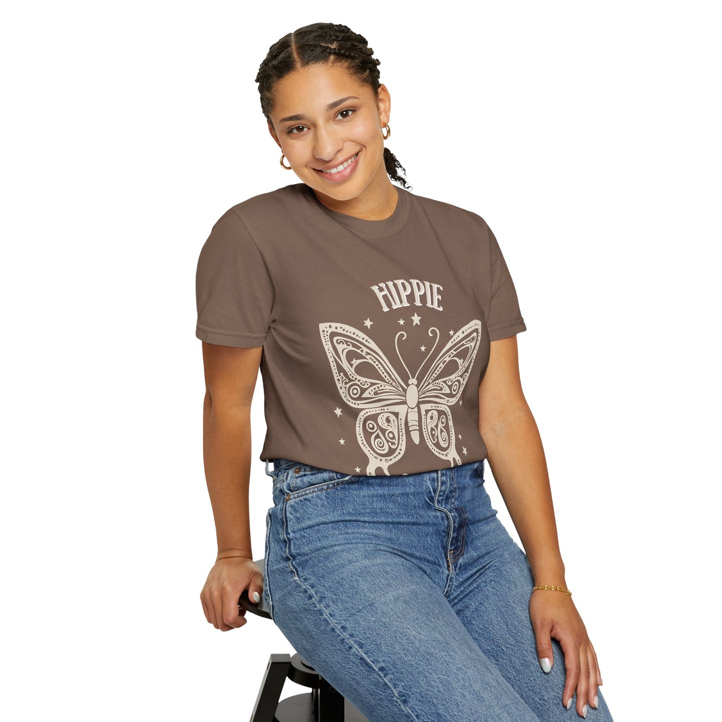 Hippie Soul Unisex Garment-Dyed T-Shirt - Bohemian Butterfly Design