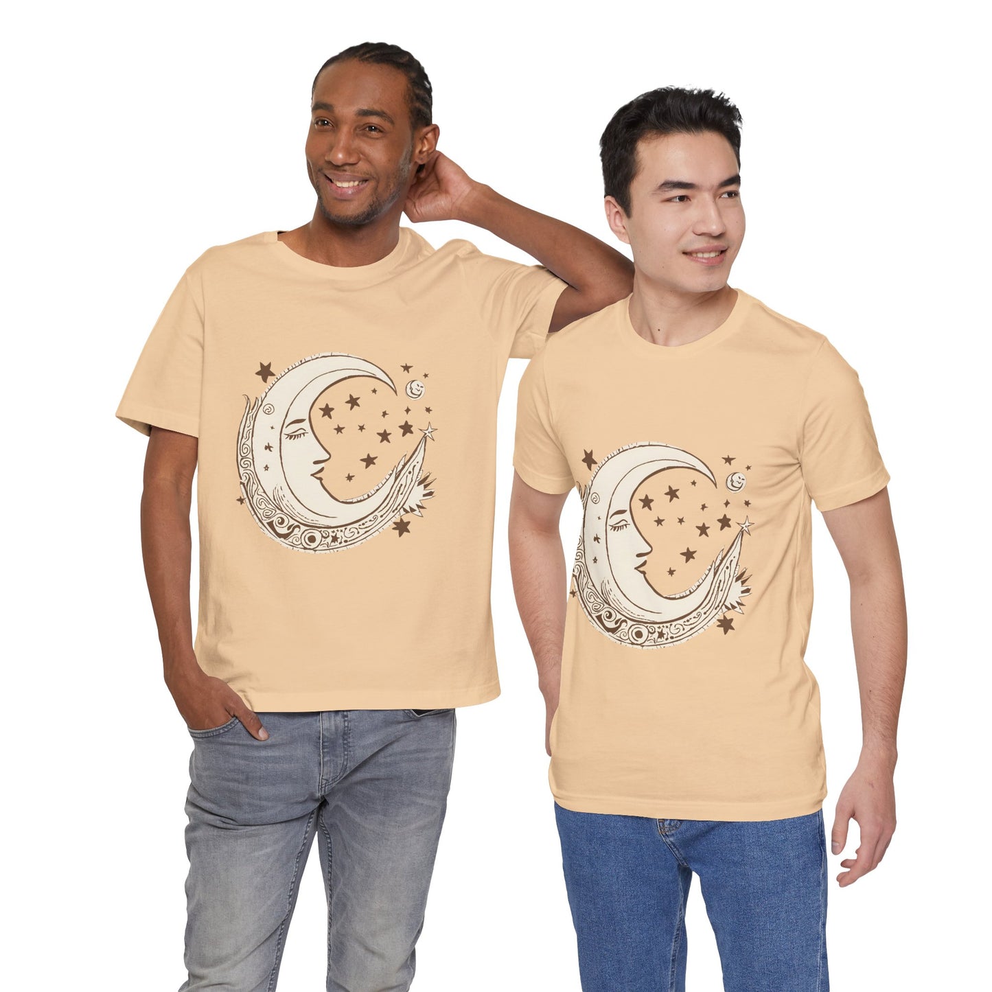 Celestial Moon and Stars Unisex Short Sleeve Tee