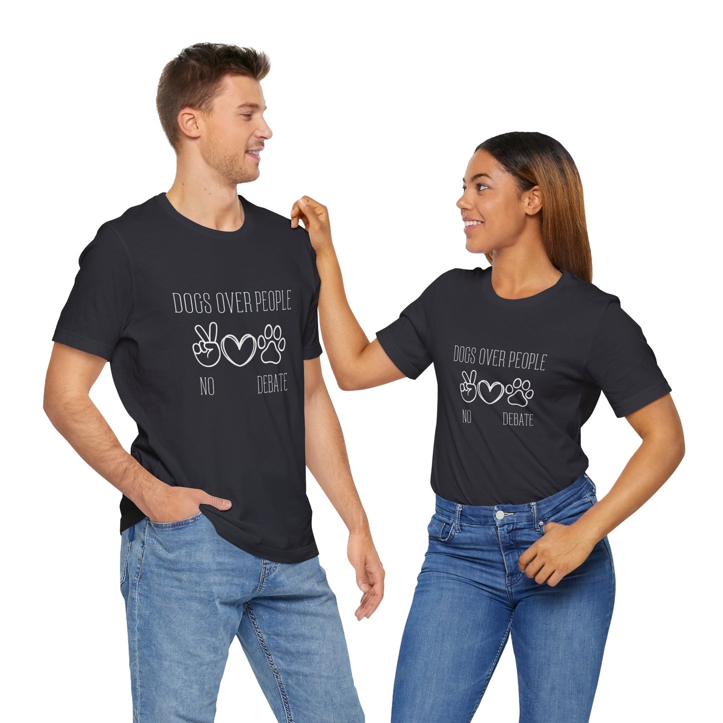 Unisex Jersey Tee - "Dogs Over People" Graphic Shirt