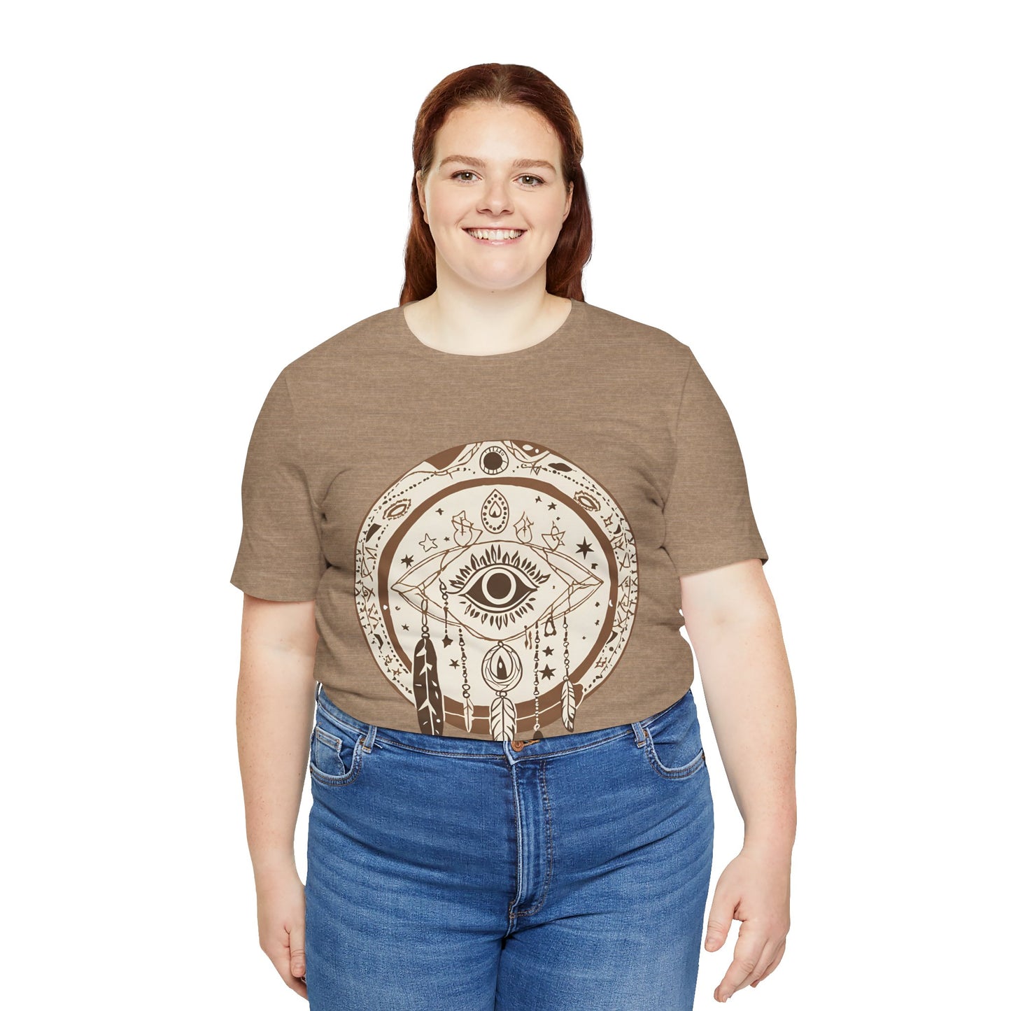 Bohemian Dreamcatcher Unisex Tee - Relaxed Graphic Short Sleeve Shirt for Festival Lovers