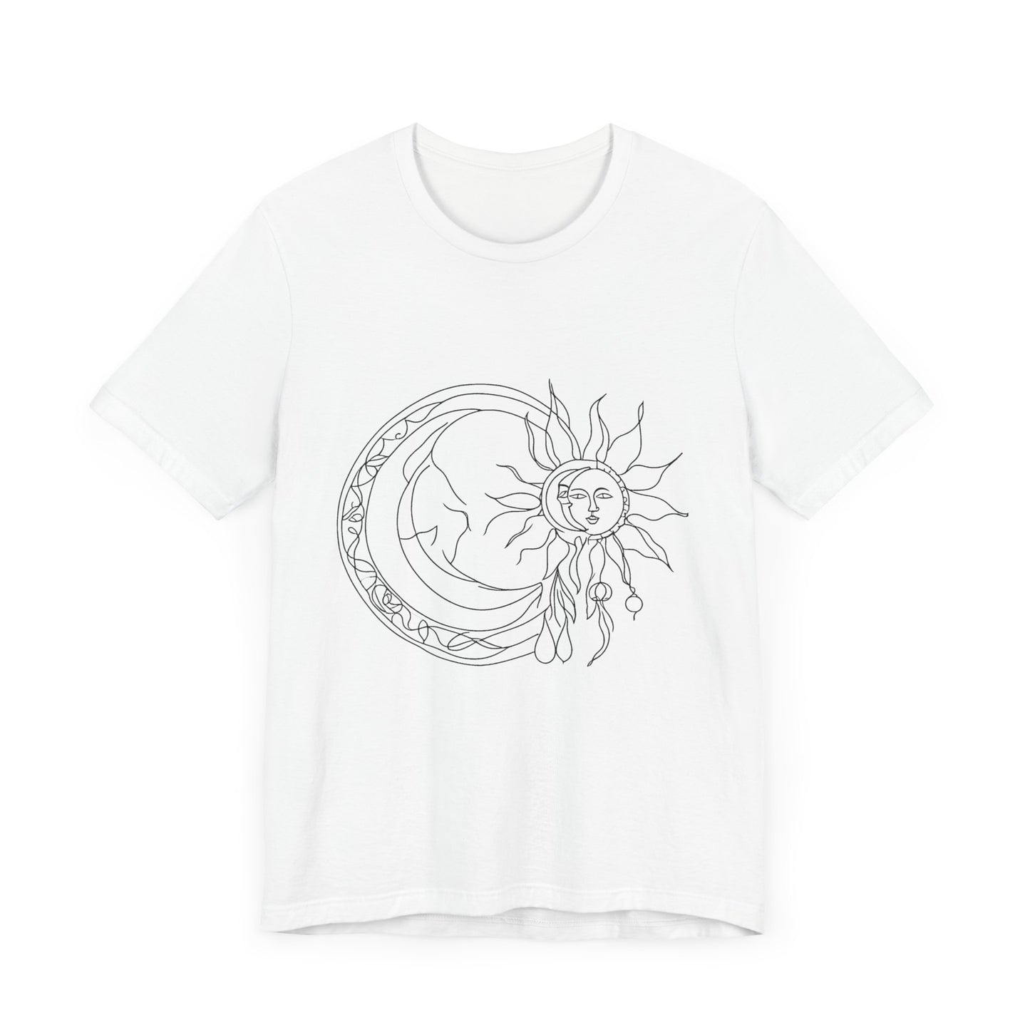 Sun and Moon Graphic Tee - Boho Unisex Jersey Short Sleeve Shirt