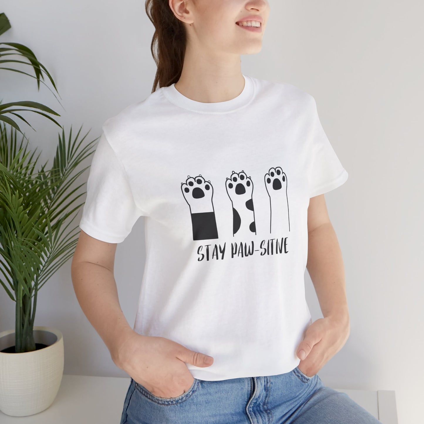 Stay Paw-Sitive Cat Lover T-Shirt