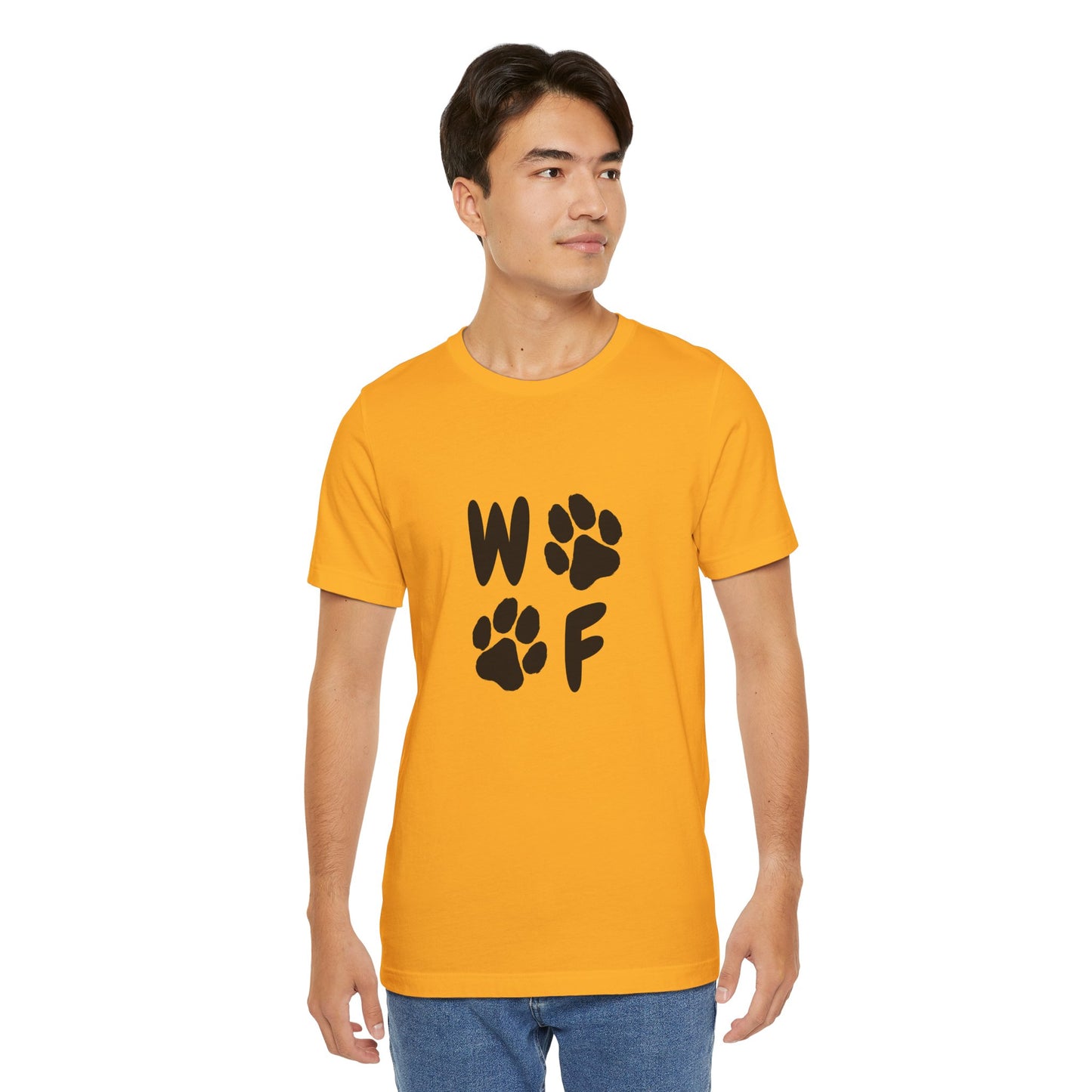 Unisex Dog Lovers Tee - 'WOOF' Graphic Short Sleeve Shirt