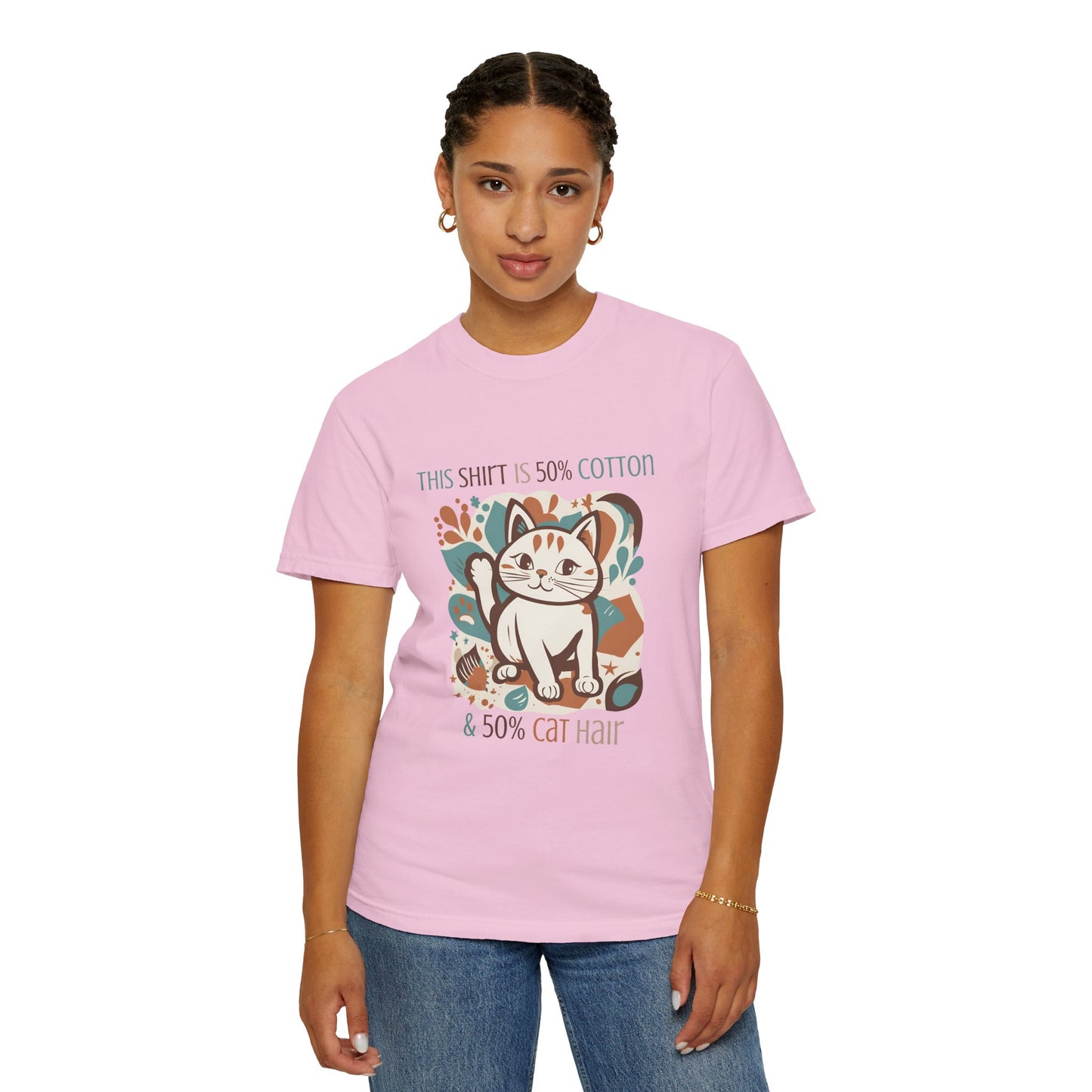 Funny Cat Themed Unisex T-Shirt - 50% Cotton & 50% Cat Hair