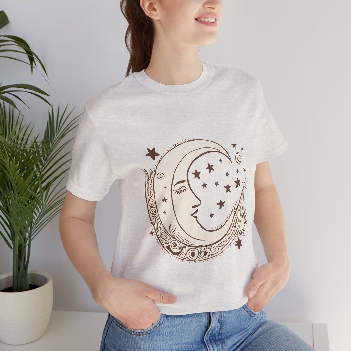 Celestial Moon and Stars Unisex Short Sleeve Tee