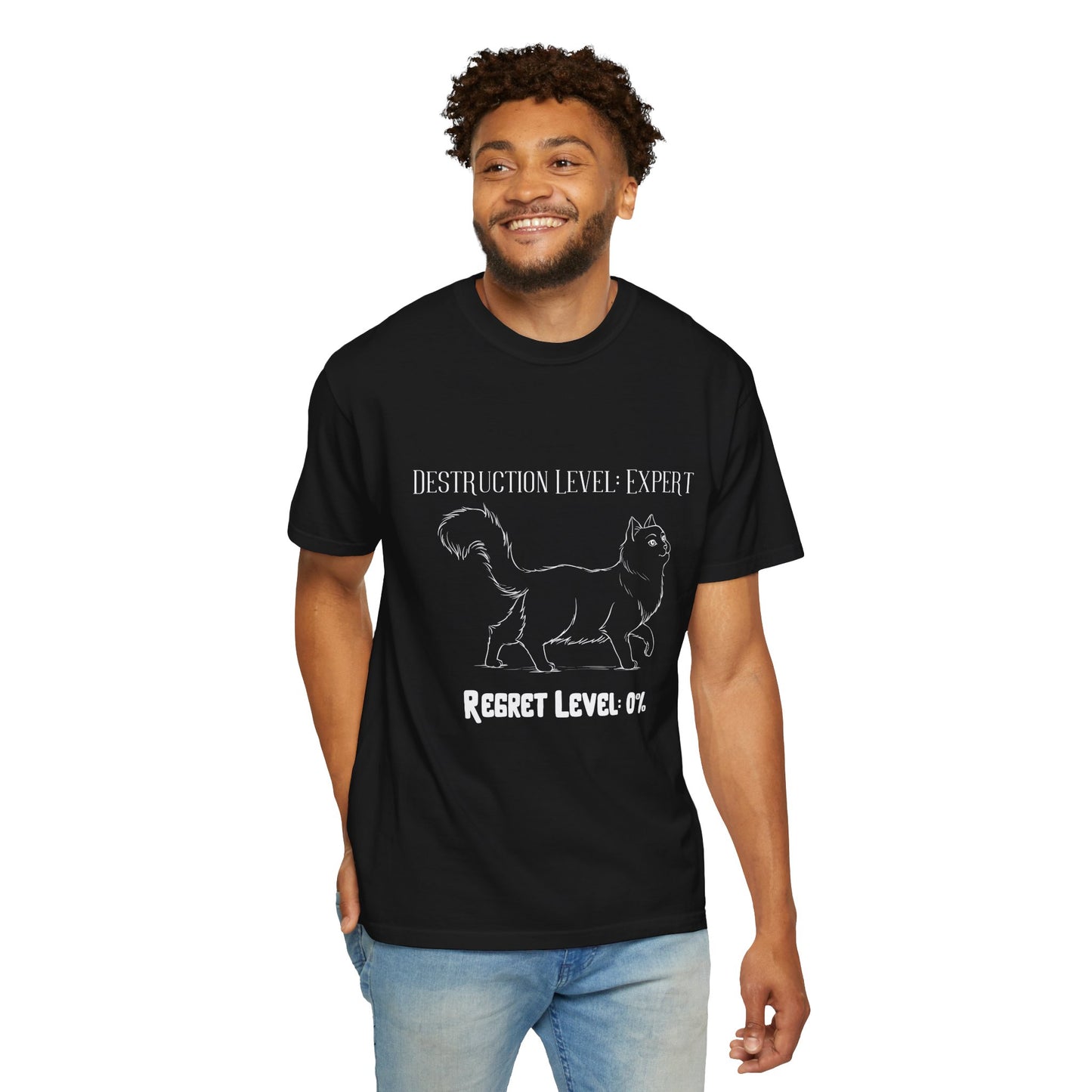 Destruction Level Expert Cat T-Shirt - Funny Gift for Cat Lovers