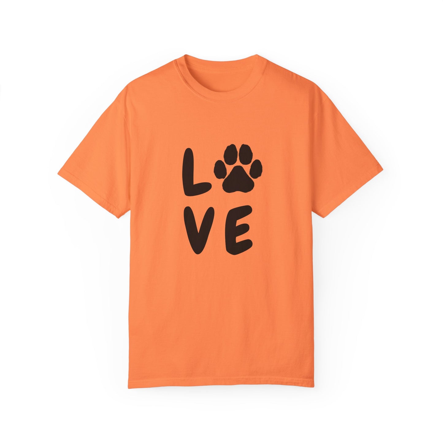 Love and Paw Unisex Garment-Dyed T-Shirt - Perfect for Dog Lovers