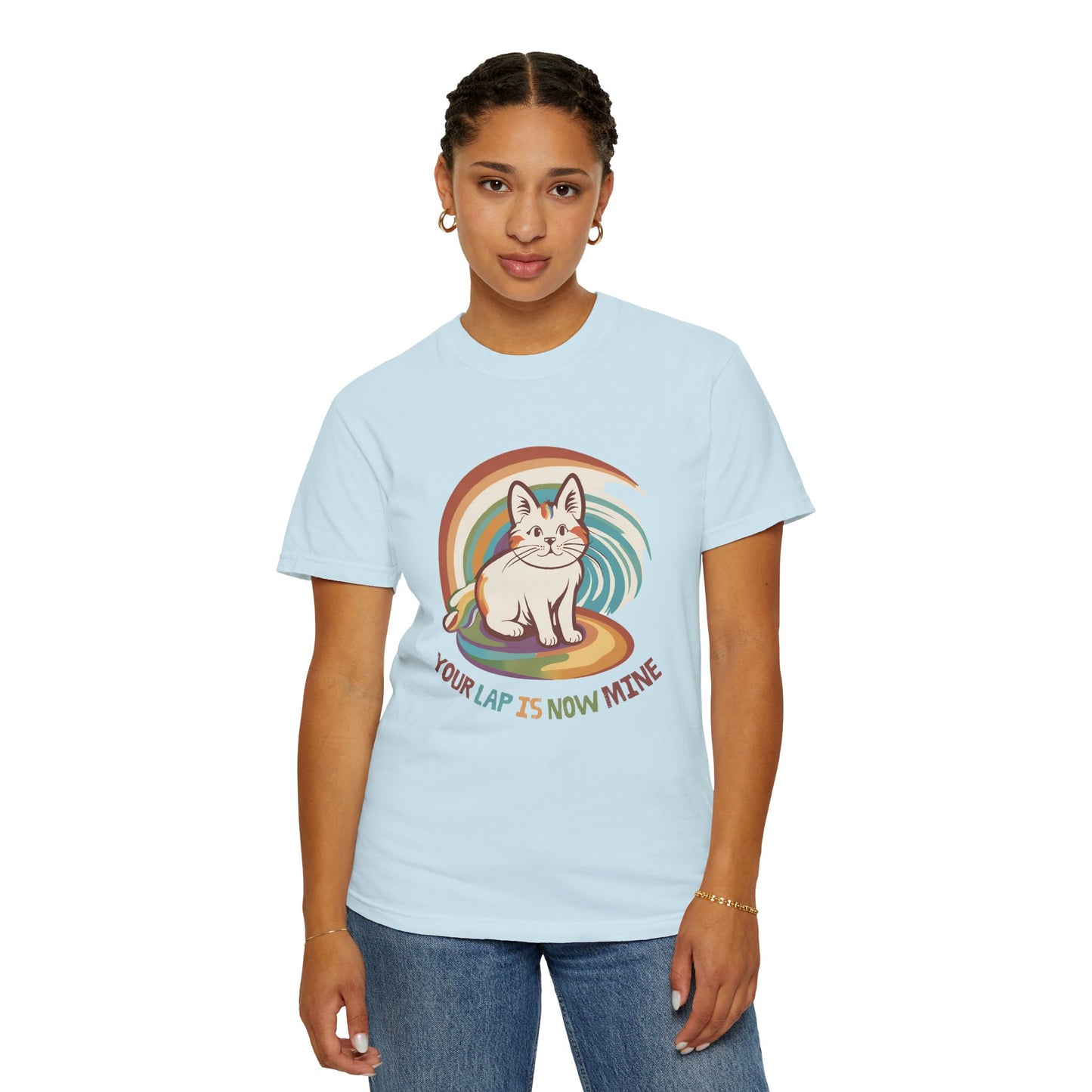 Cute Cat Lap Design Unisex T-Shirt – Perfect for Cat Lovers