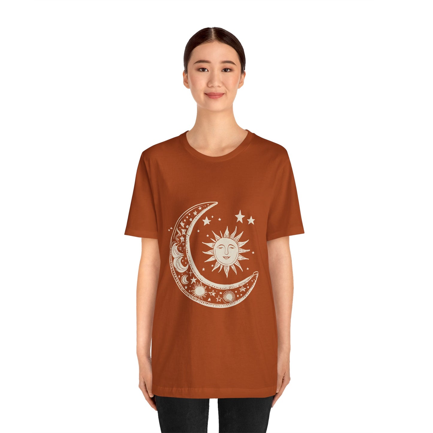 Celestial Sun and Moon Unisex Jersey Tee