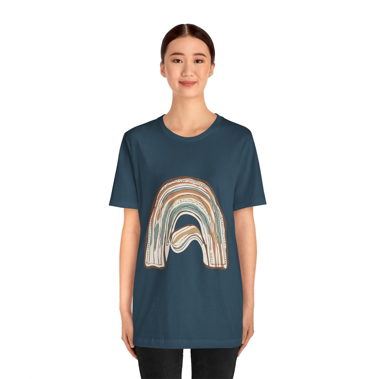 Cozy Rainbow Short Sleeve Tee for Everyday Wear