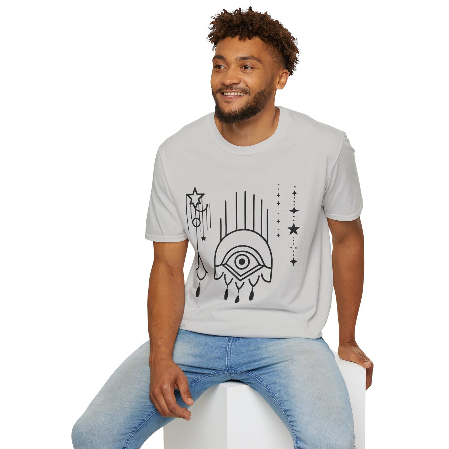 Mystical Eye Unisex Softstyle T-Shirt for Spiritual Seekers