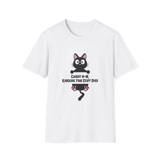 Funny Cat Caught in 4K Unisex Softstyle T-Shirt