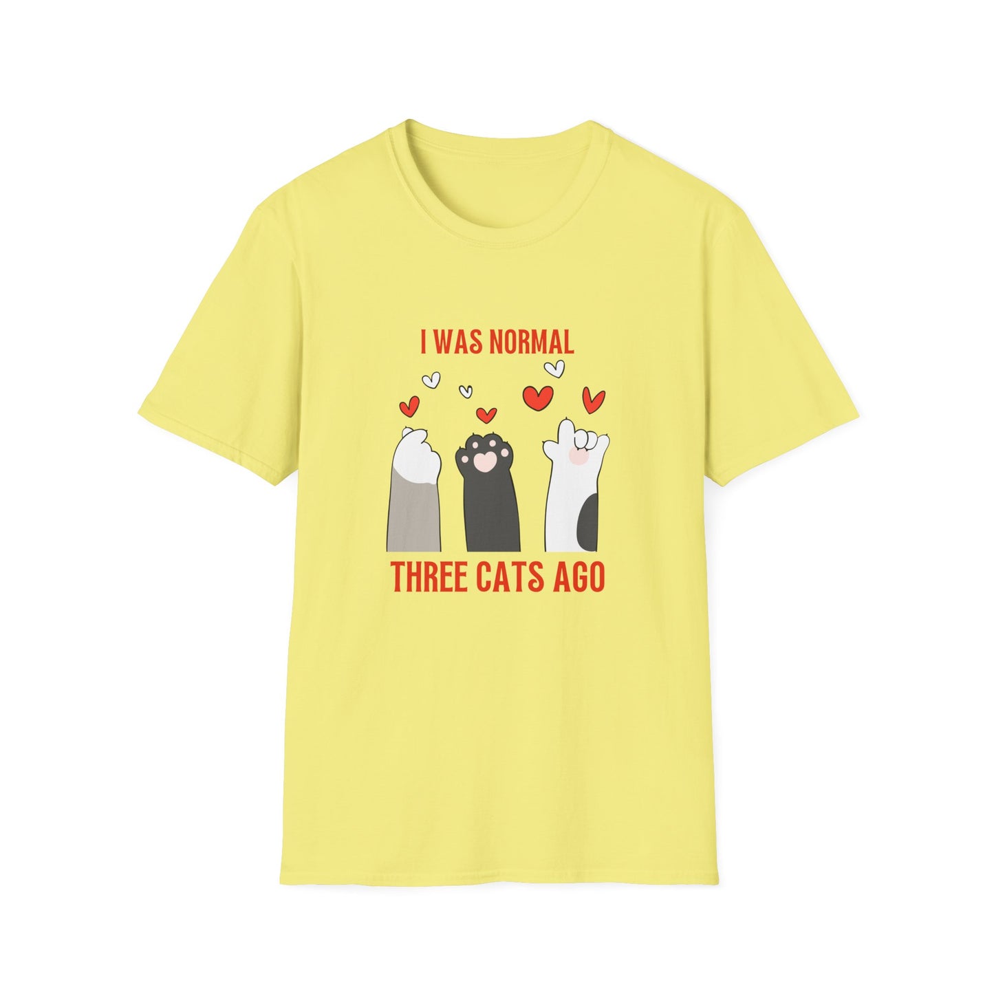 Funny Cat Lover T-Shirt - 'I Was Normal Three Cats Ago'