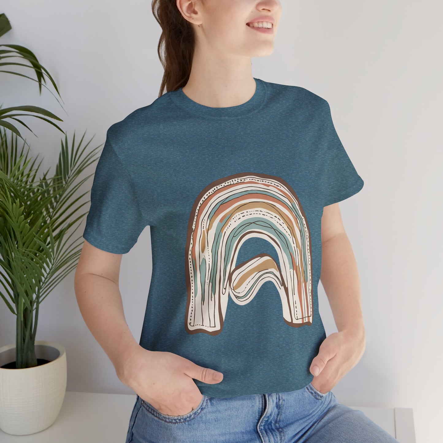 Cozy Rainbow Short Sleeve Tee for Everyday Wear