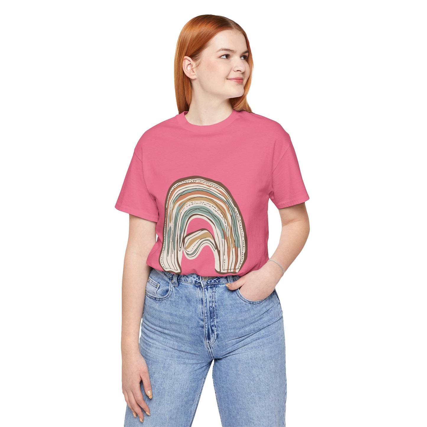 Cozy Rainbow Short Sleeve Tee for Everyday Wear