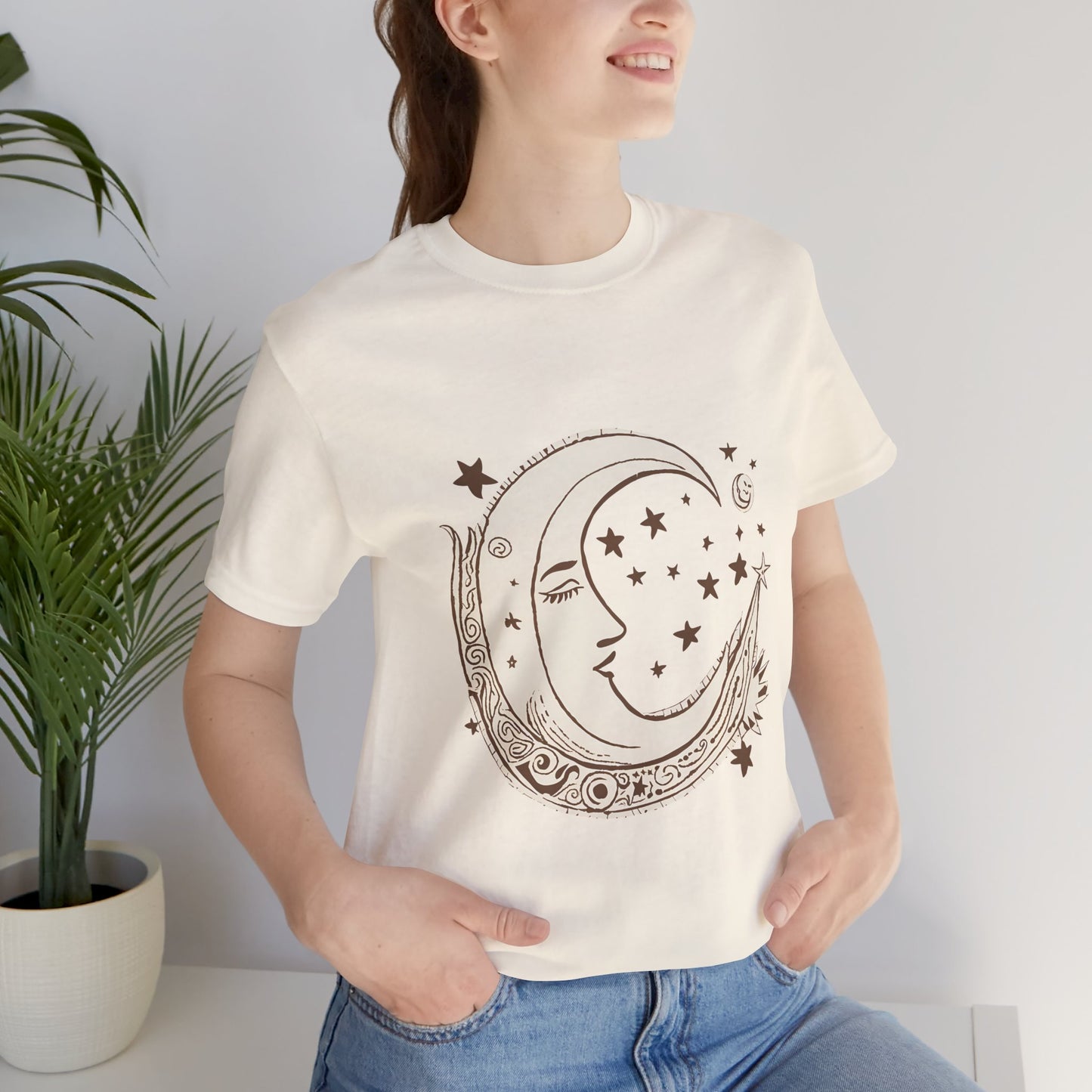 Celestial Moon and Stars Unisex Short Sleeve Tee