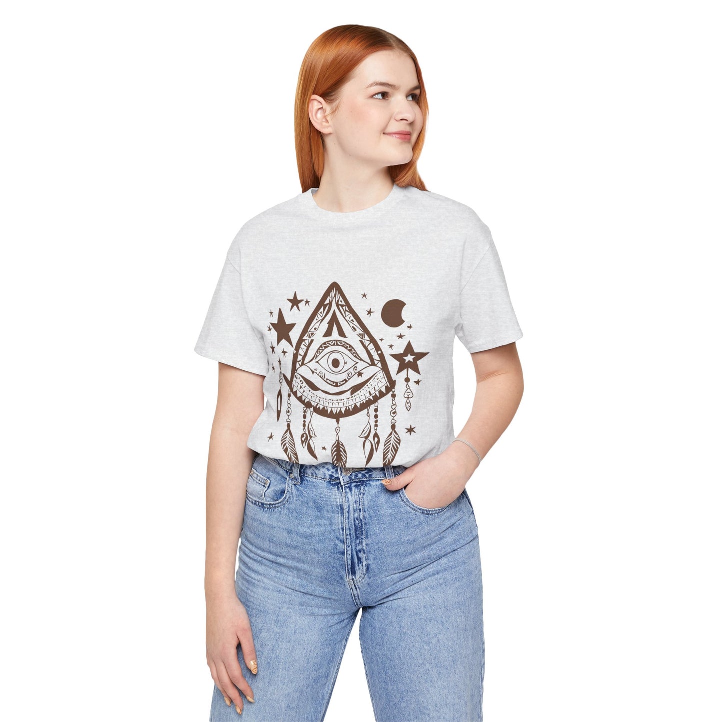 Mystical Boho Graphic Tee - Unisex Jersey Short Sleeve with Eye Design