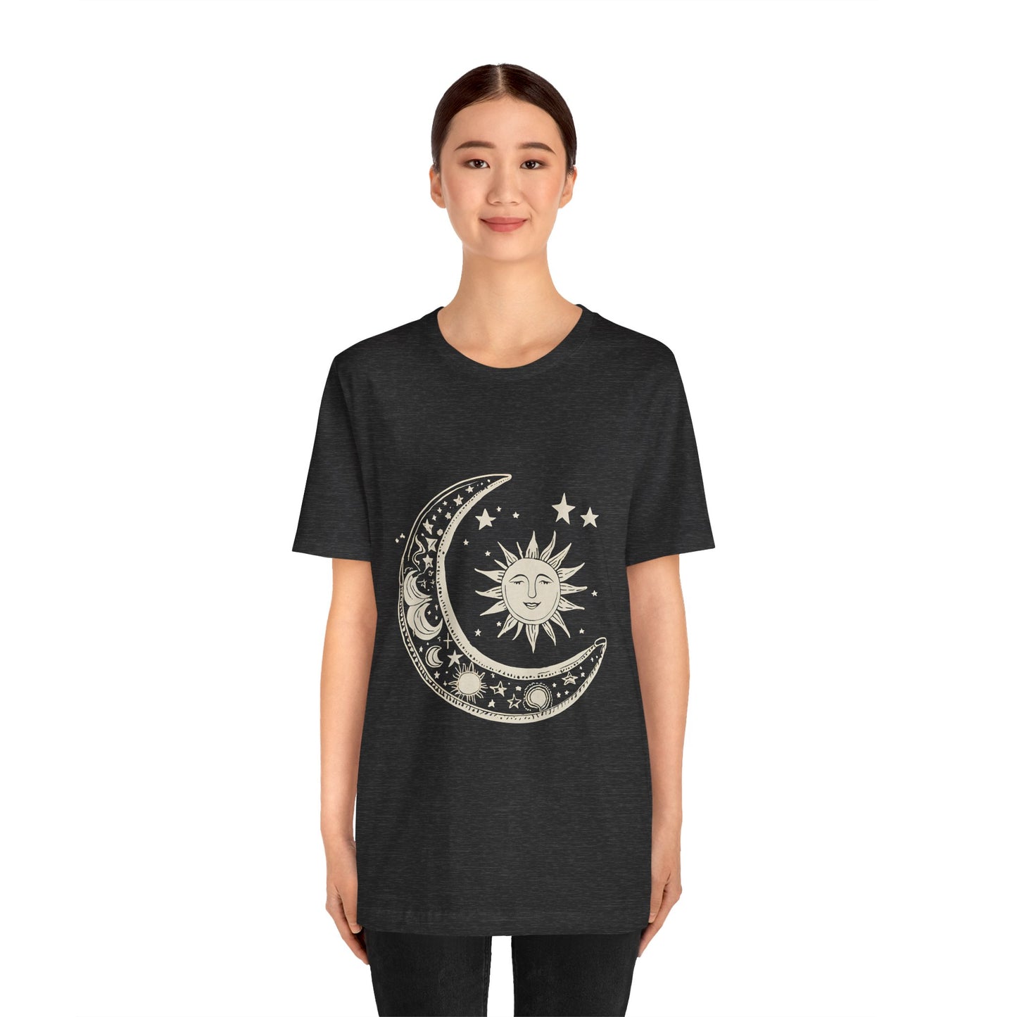 Celestial Sun and Moon Unisex Jersey Tee