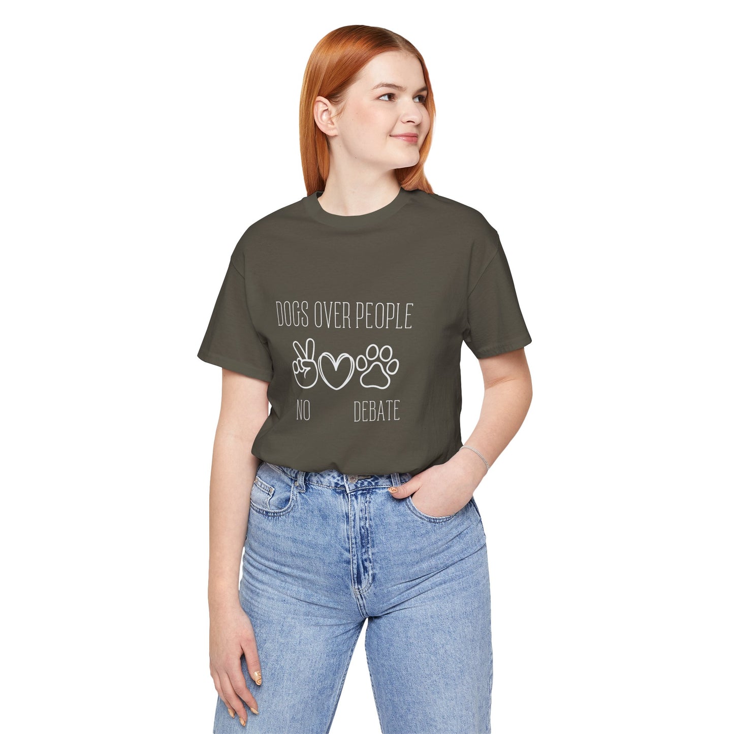 Unisex Jersey Tee - "Dogs Over People" Graphic Shirt