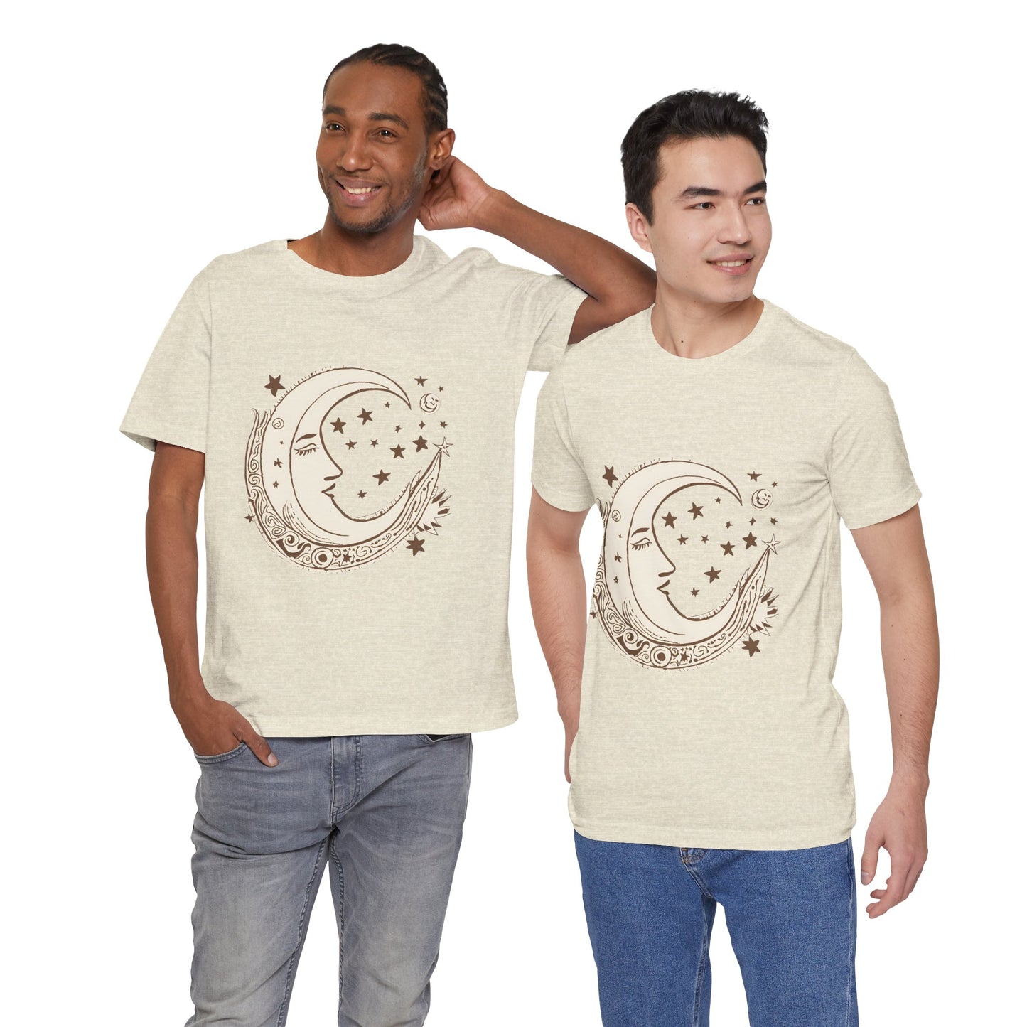 Celestial Moon and Stars Unisex Short Sleeve Tee