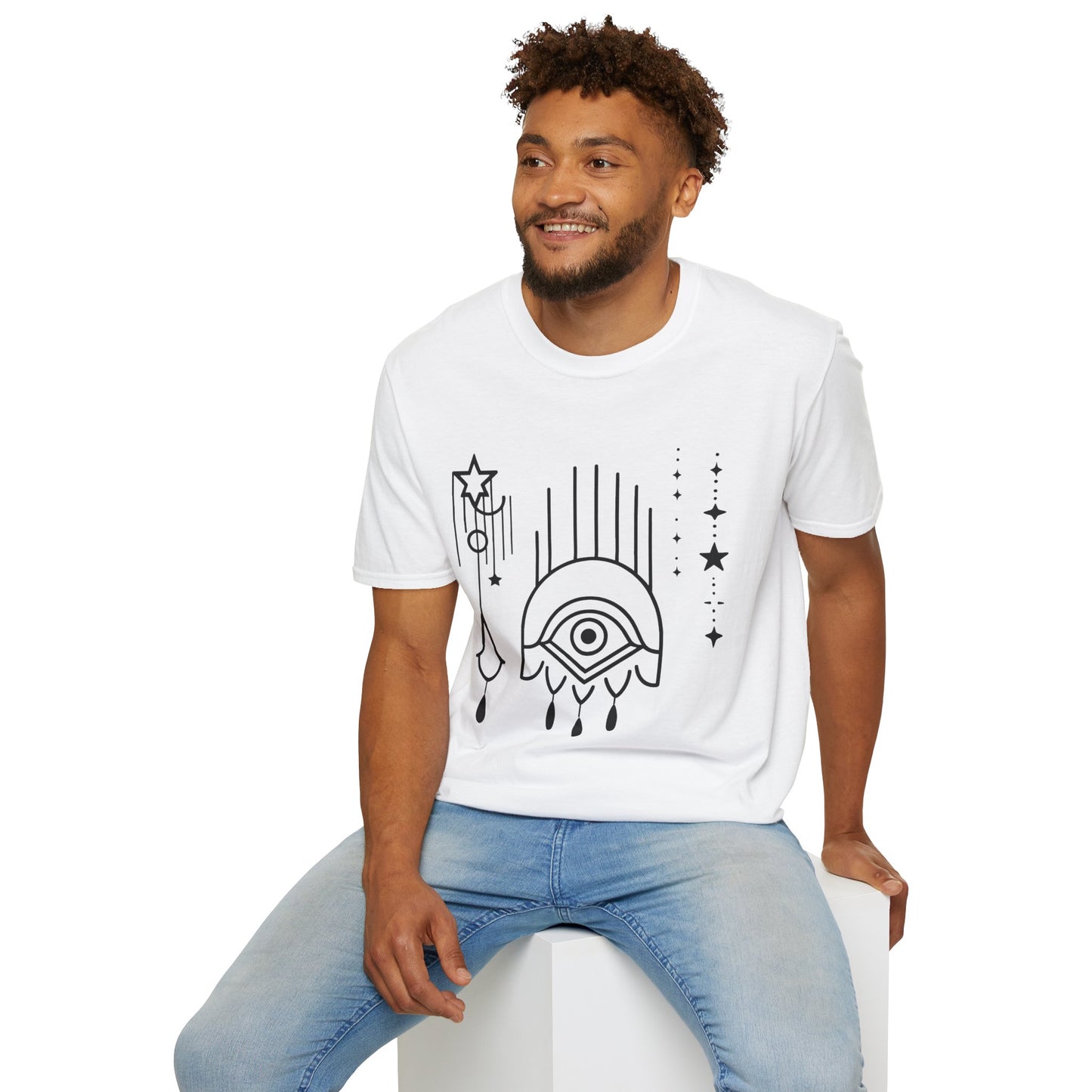 Mystical Eye Unisex Softstyle T-Shirt for Spiritual Seekers