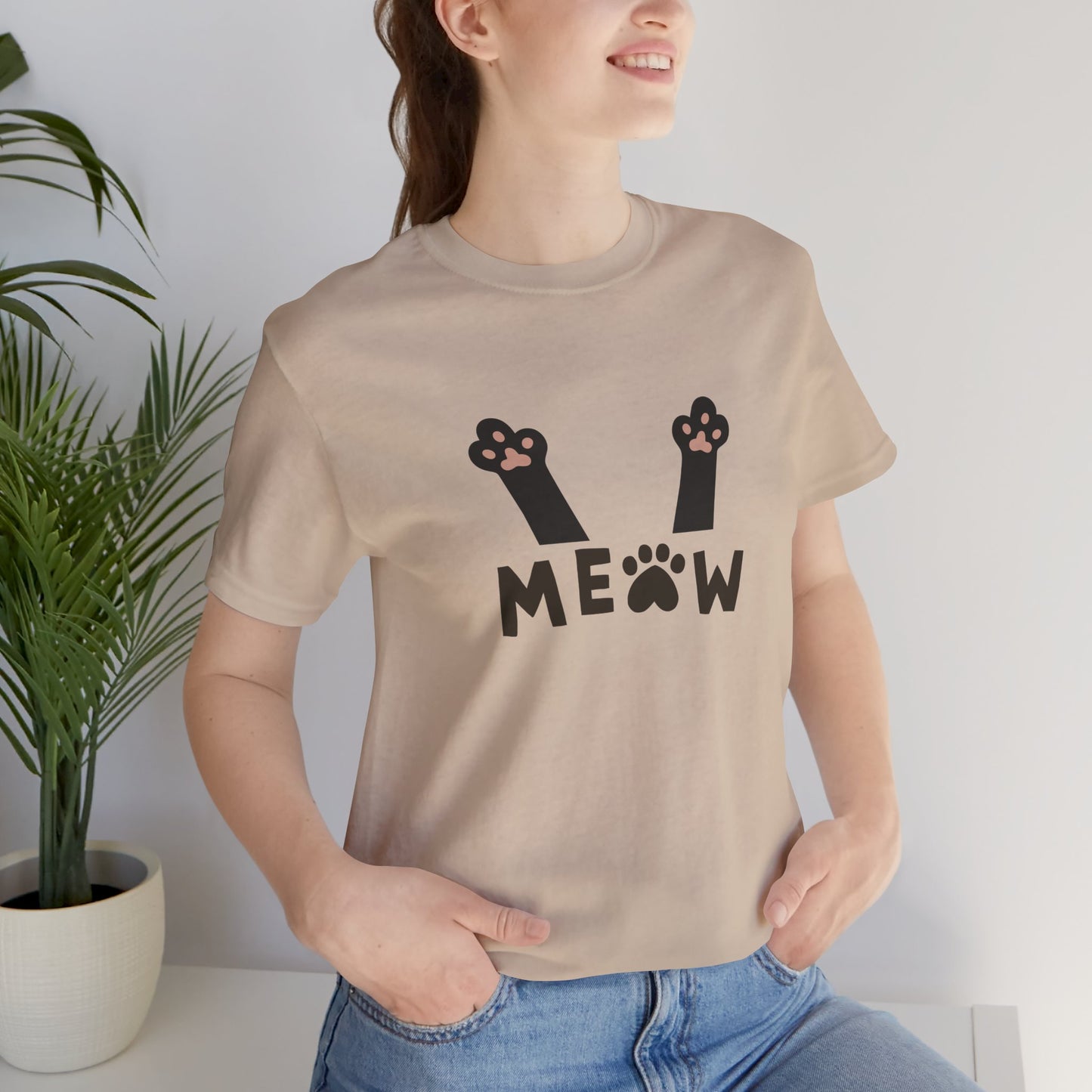 Meow Cat Paw Unisex Jersey Tee