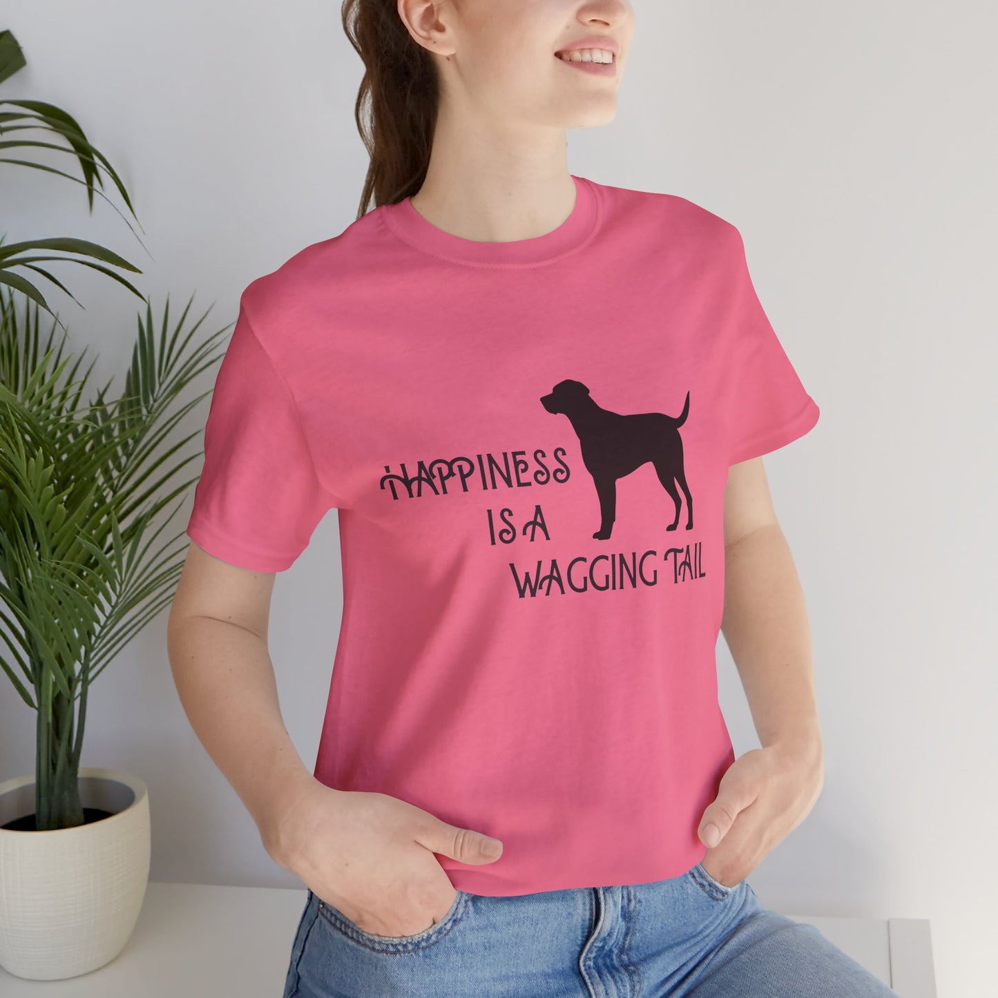 Happiness is a Wagging Tail Unisex Dog Lover Tee