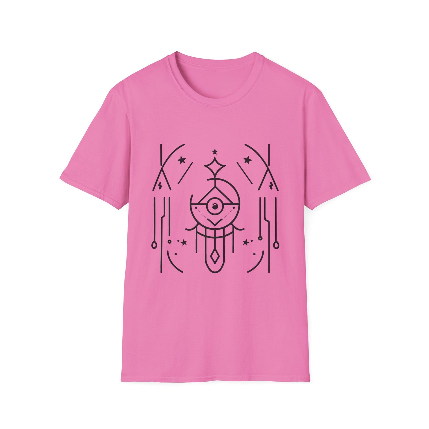 Mystical Eye Graphic Unisex T-Shirt - Softstyle Casual Wear for Spiritual Vibes