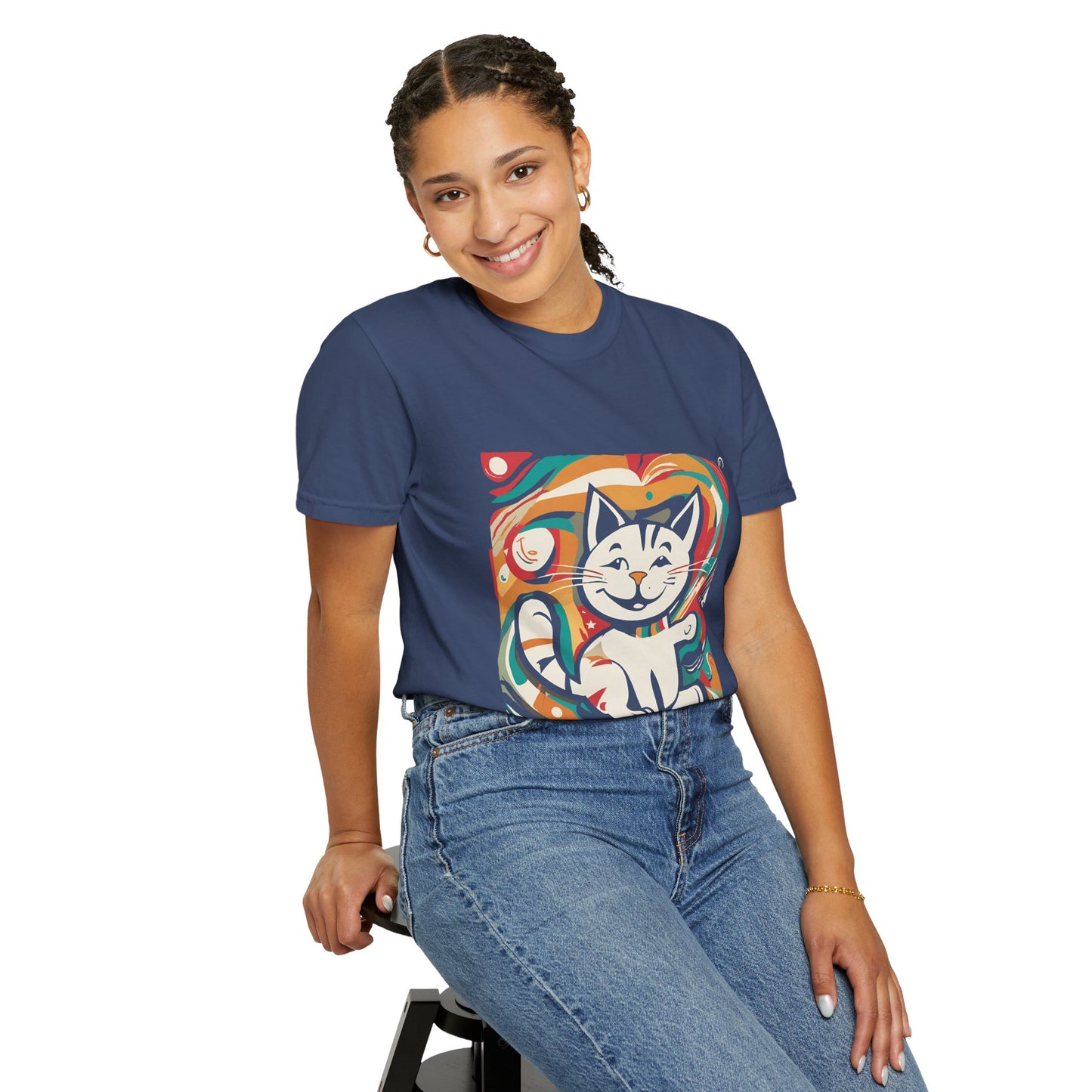 Playful Cat Graphic Unisex T-Shirt - Perfect for Pet Lovers