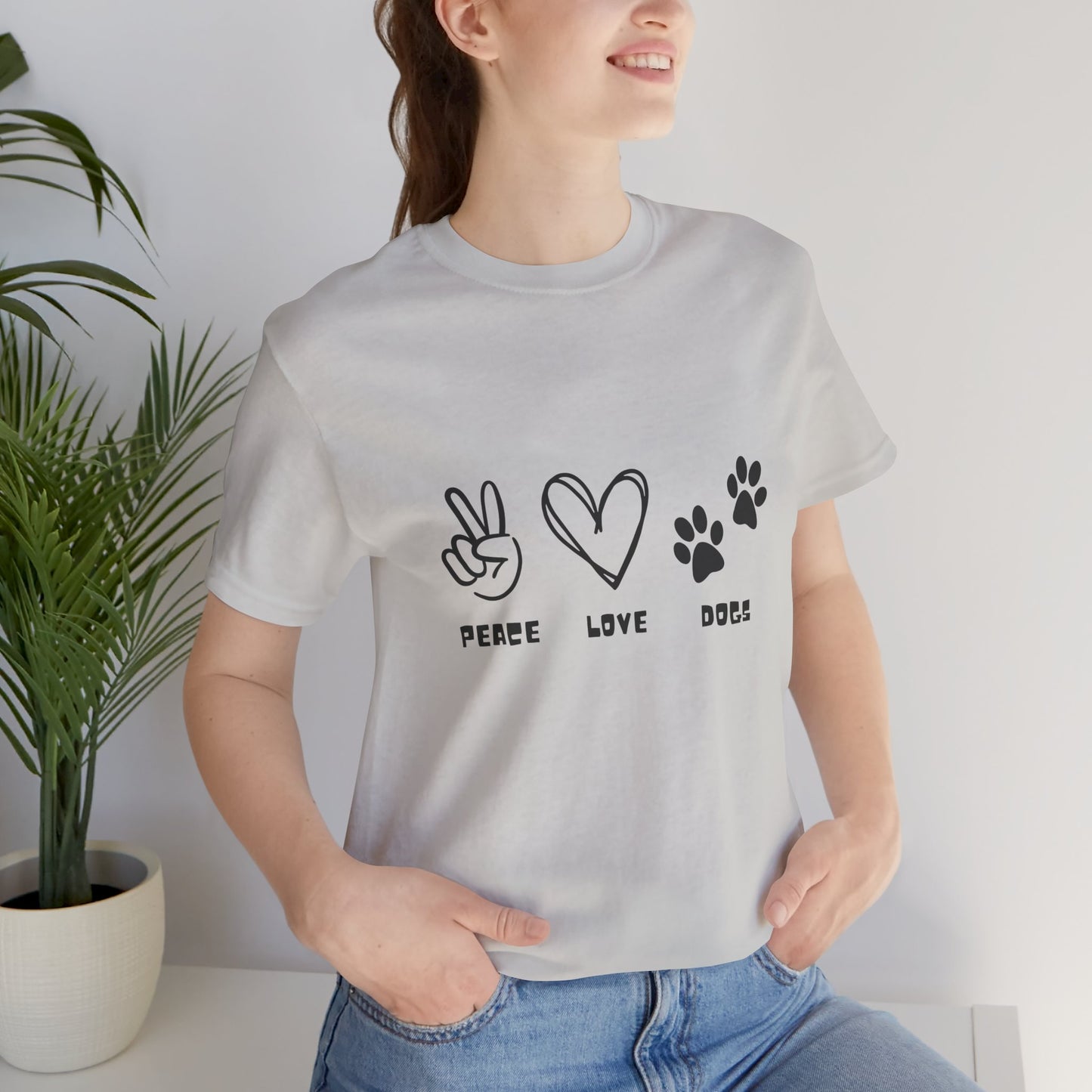 Peace Love Dogs Unisex Short Sleeve Tee - Casual Pet Lover T-Shirt