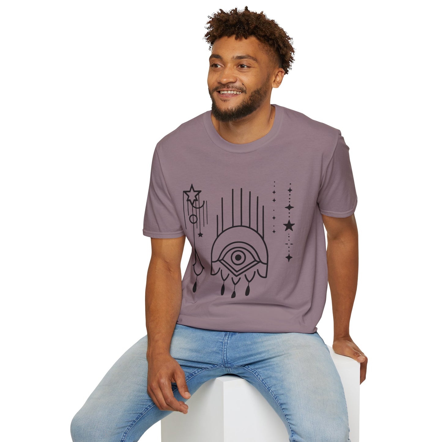 Mystical Eye Unisex Softstyle T-Shirt for Spiritual Seekers