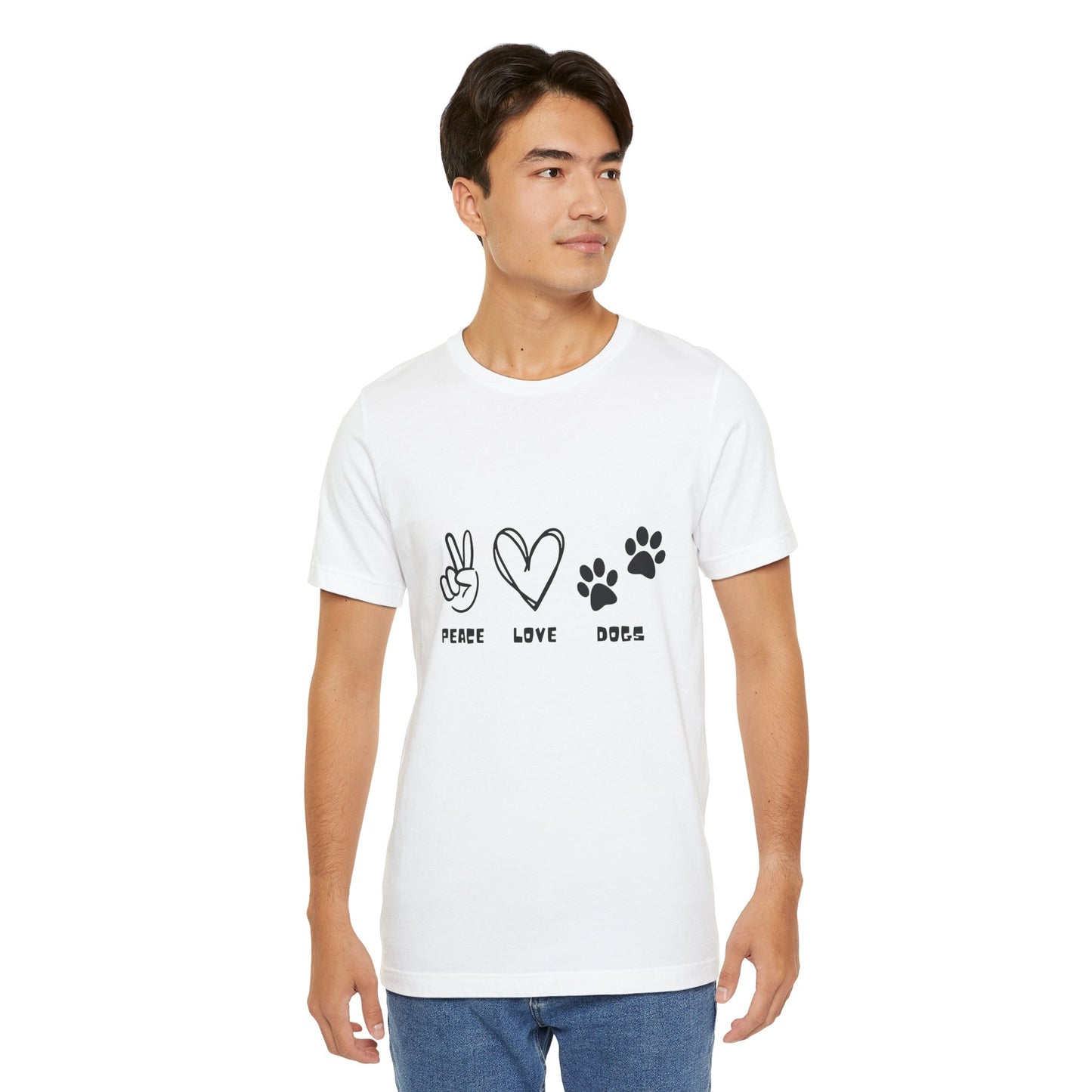 Peace Love Dogs Unisex Short Sleeve Tee - Casual Pet Lover T-Shirt