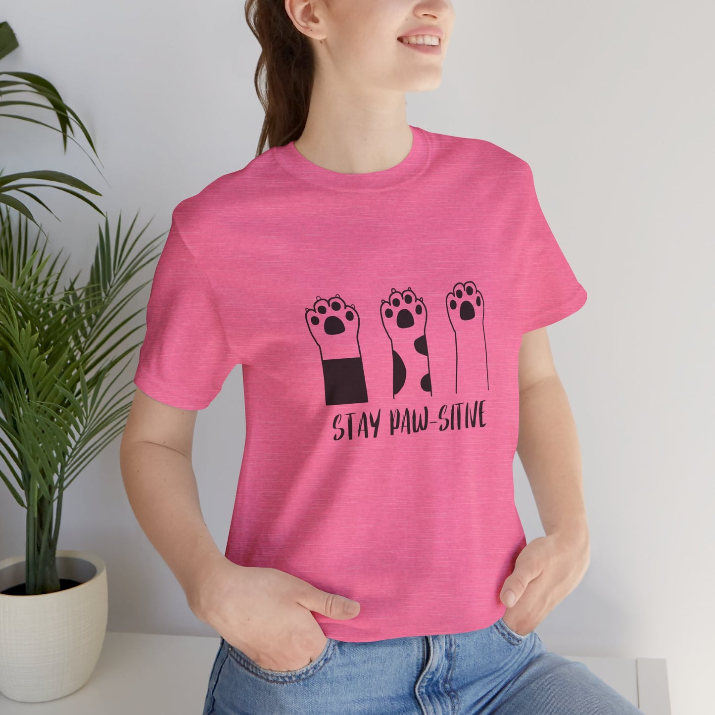 Stay Paw-Sitive Cat Lover T-Shirt