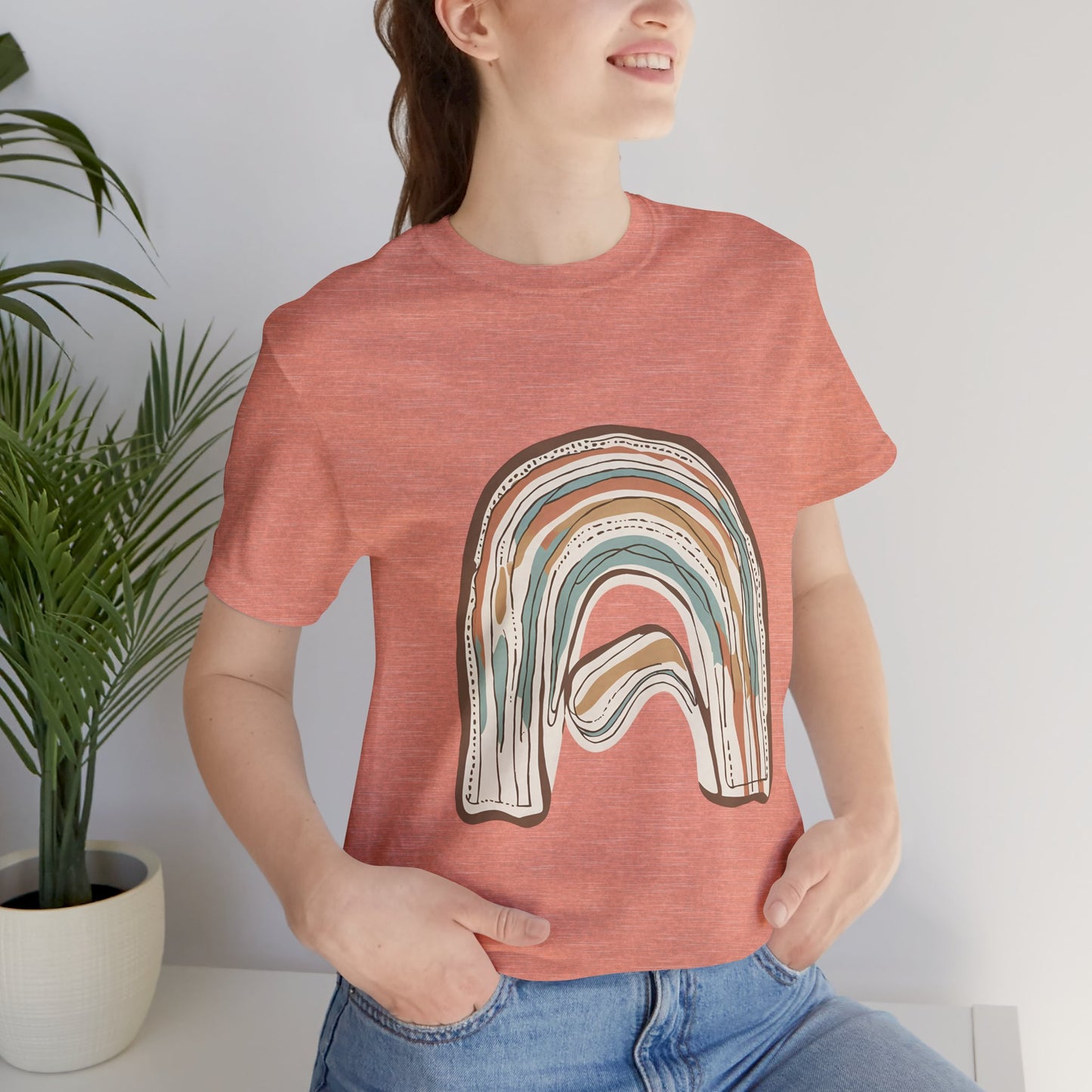 Cozy Rainbow Short Sleeve Tee for Everyday Wear