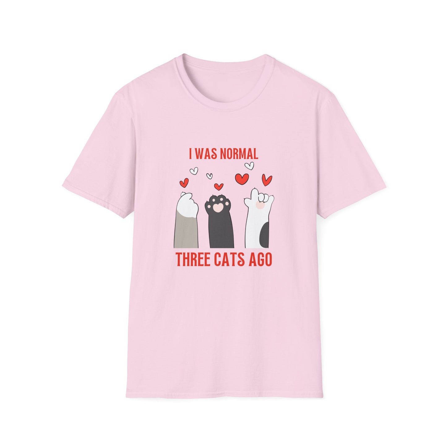 Funny Cat Lover T-Shirt - 'I Was Normal Three Cats Ago'