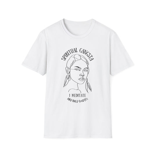 Spiritual Gangsta T-Shirt – Unisex Softstyle Tee for Meditation Lovers