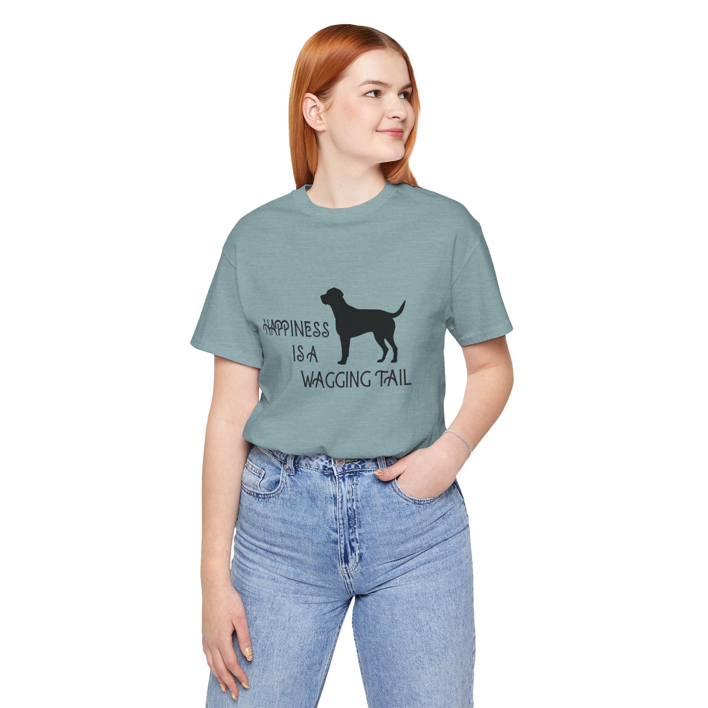 Happiness is a Wagging Tail Unisex Dog Lover Tee