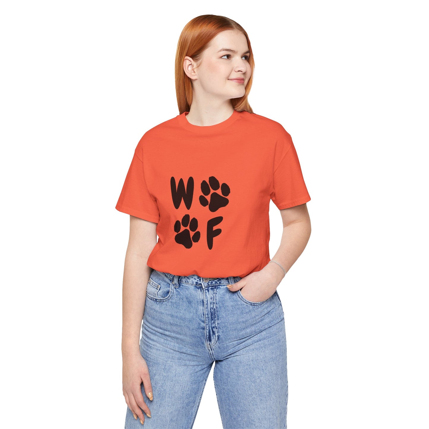 Unisex Dog Lovers Tee - 'WOOF' Graphic Short Sleeve Shirt