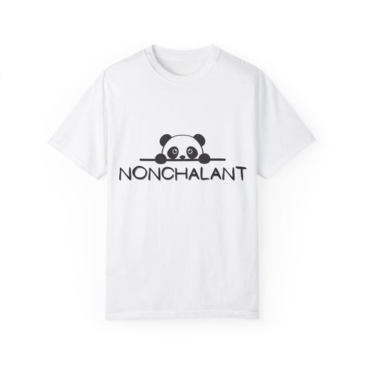 Nonchalant Panda Unisex Garment-Dyed T-Shirt - Casual Fun Wear