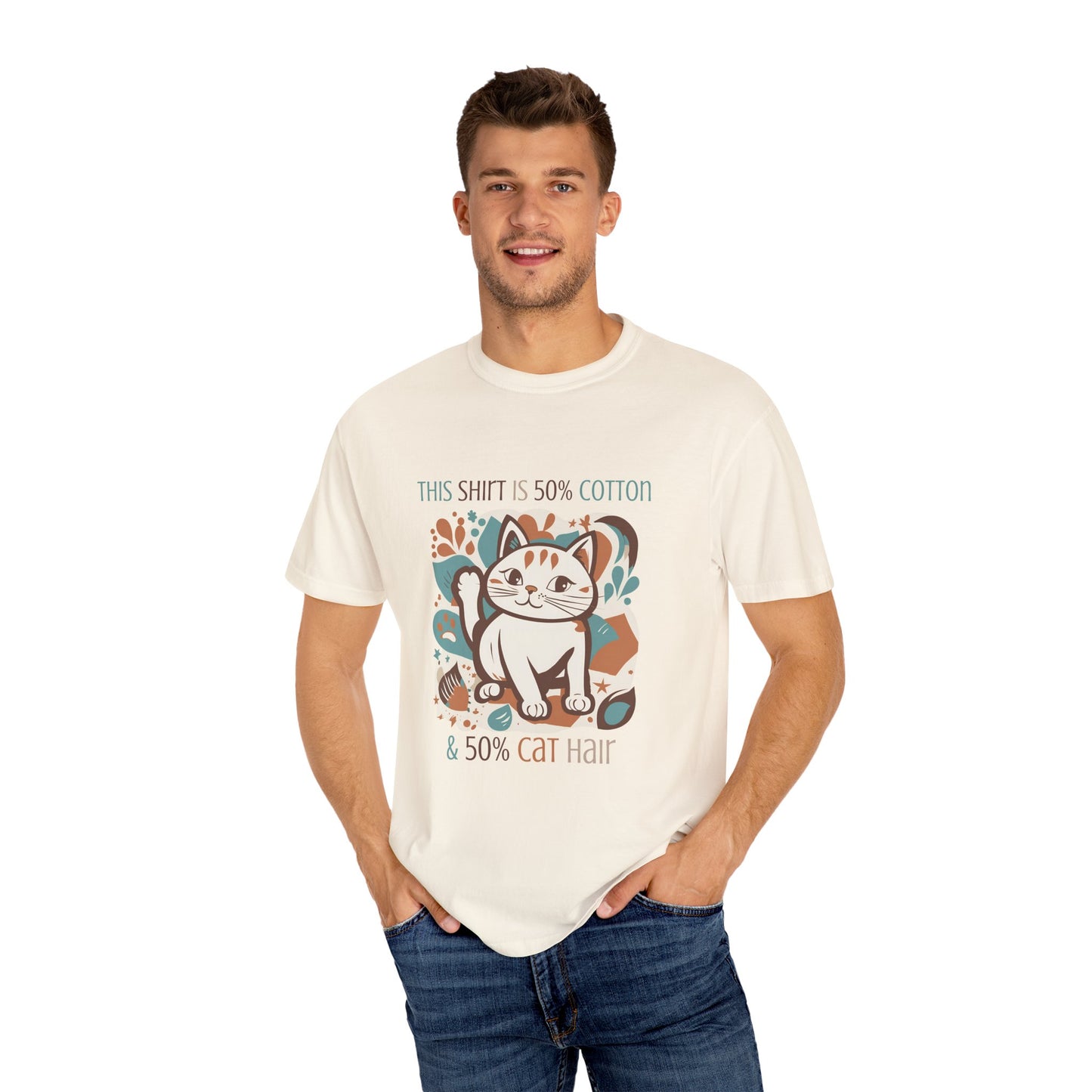 Funny Cat Themed Unisex T-Shirt - 50% Cotton & 50% Cat Hair