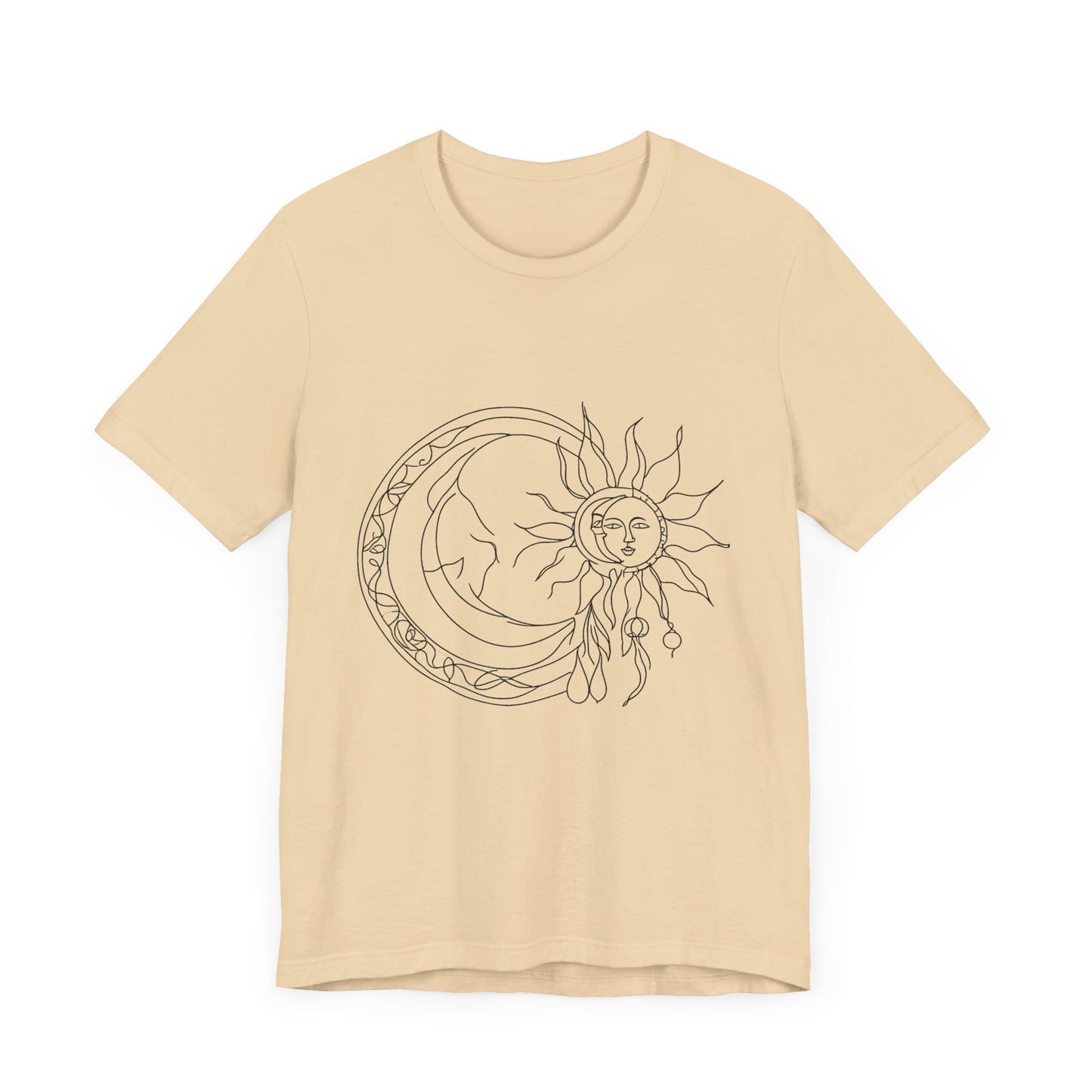 Sun and Moon Graphic Tee - Boho Unisex Jersey Short Sleeve Shirt