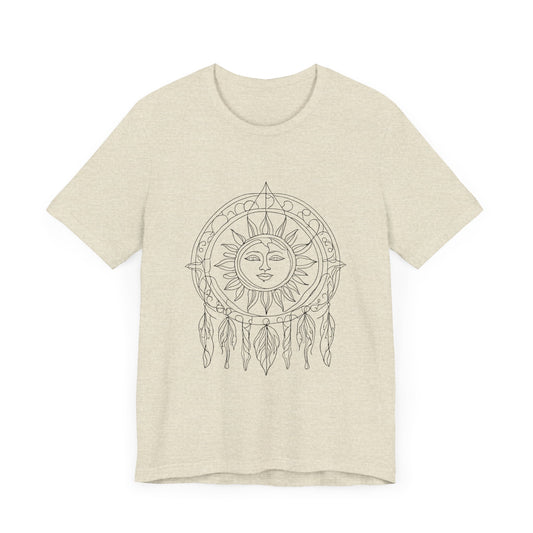 Bohemian Sun Design Unisex Tee - Casual, Stylish Summer Top