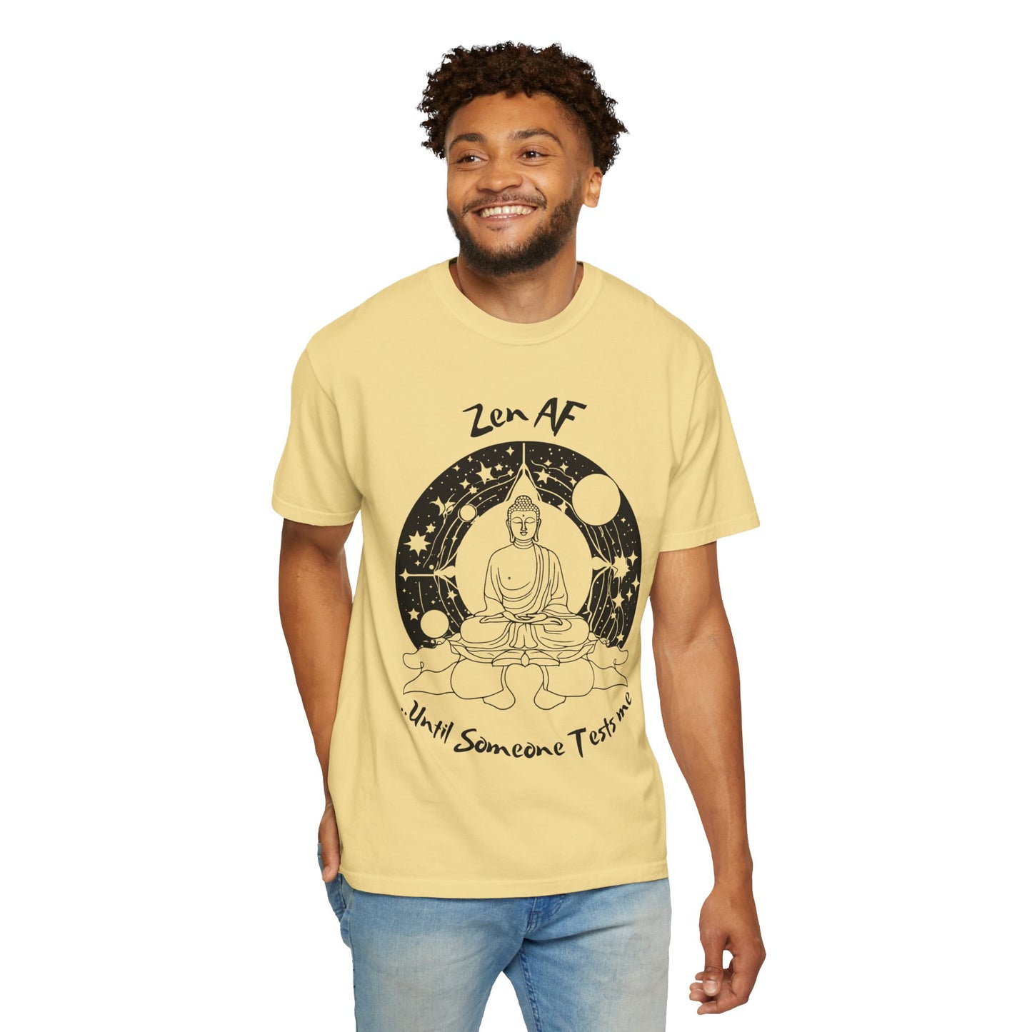 Zen AF Unisex Garment-Dyed T-Shirt - Mindfulness & Humor