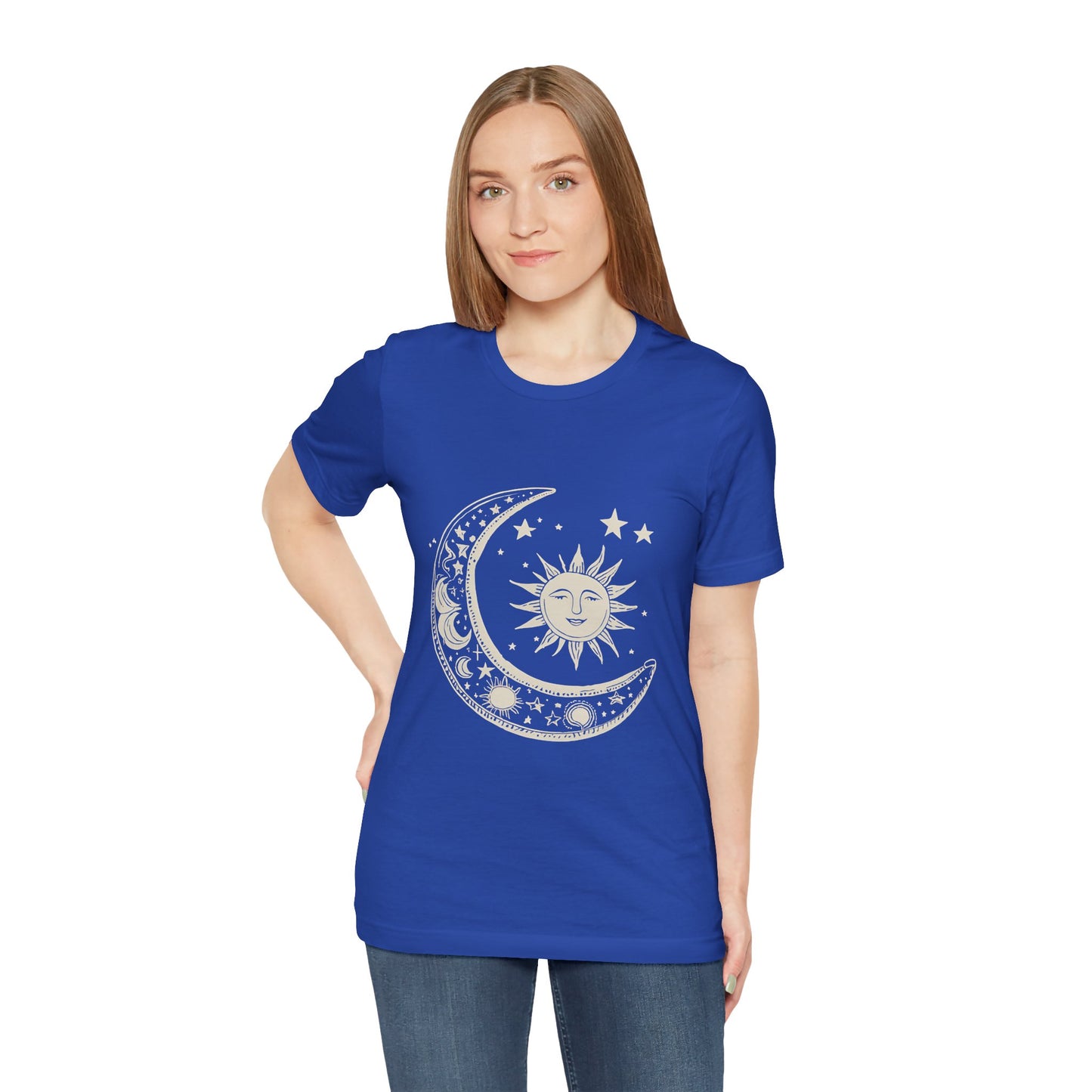 Celestial Sun and Moon Unisex Jersey Tee