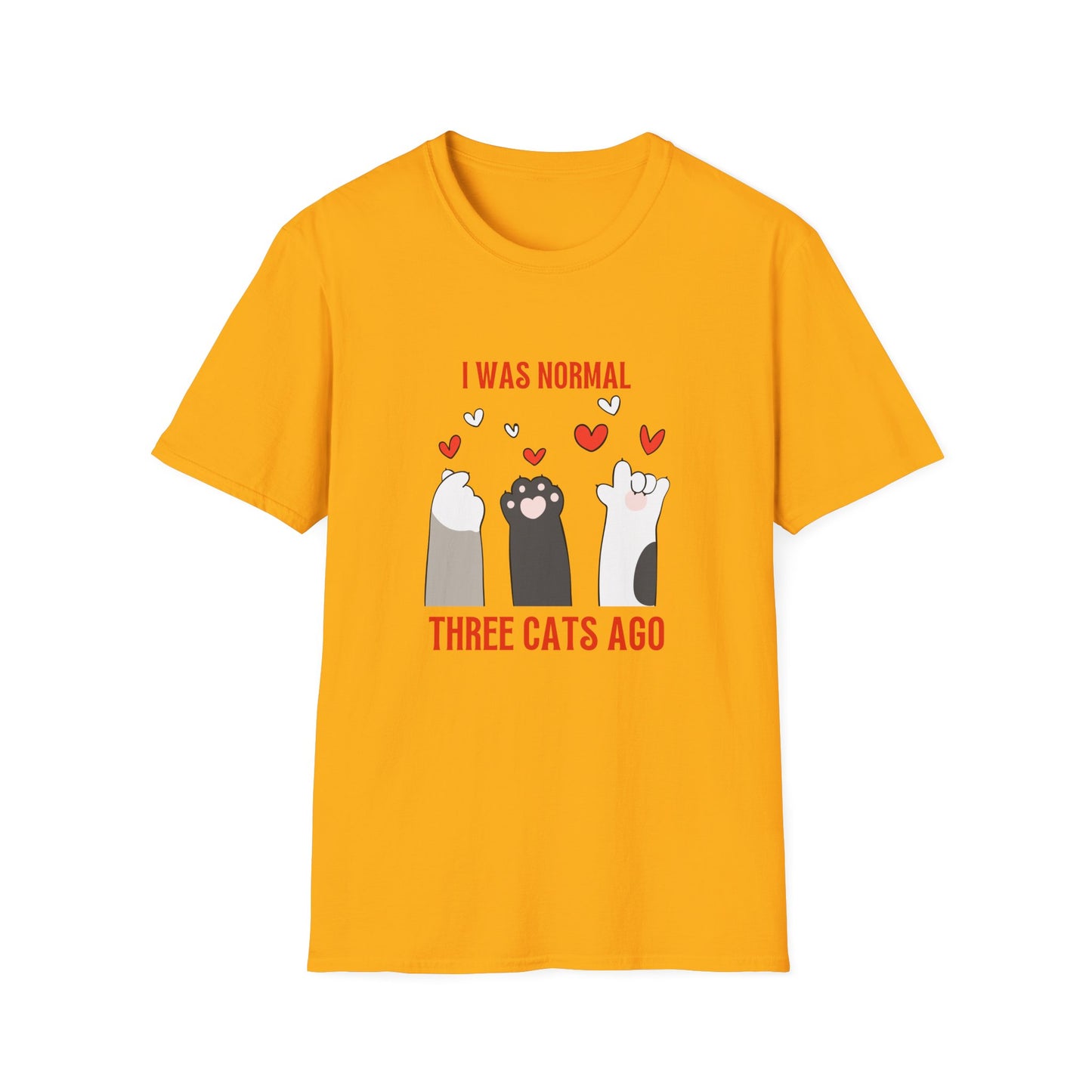 Funny Cat Lover T-Shirt - 'I Was Normal Three Cats Ago'