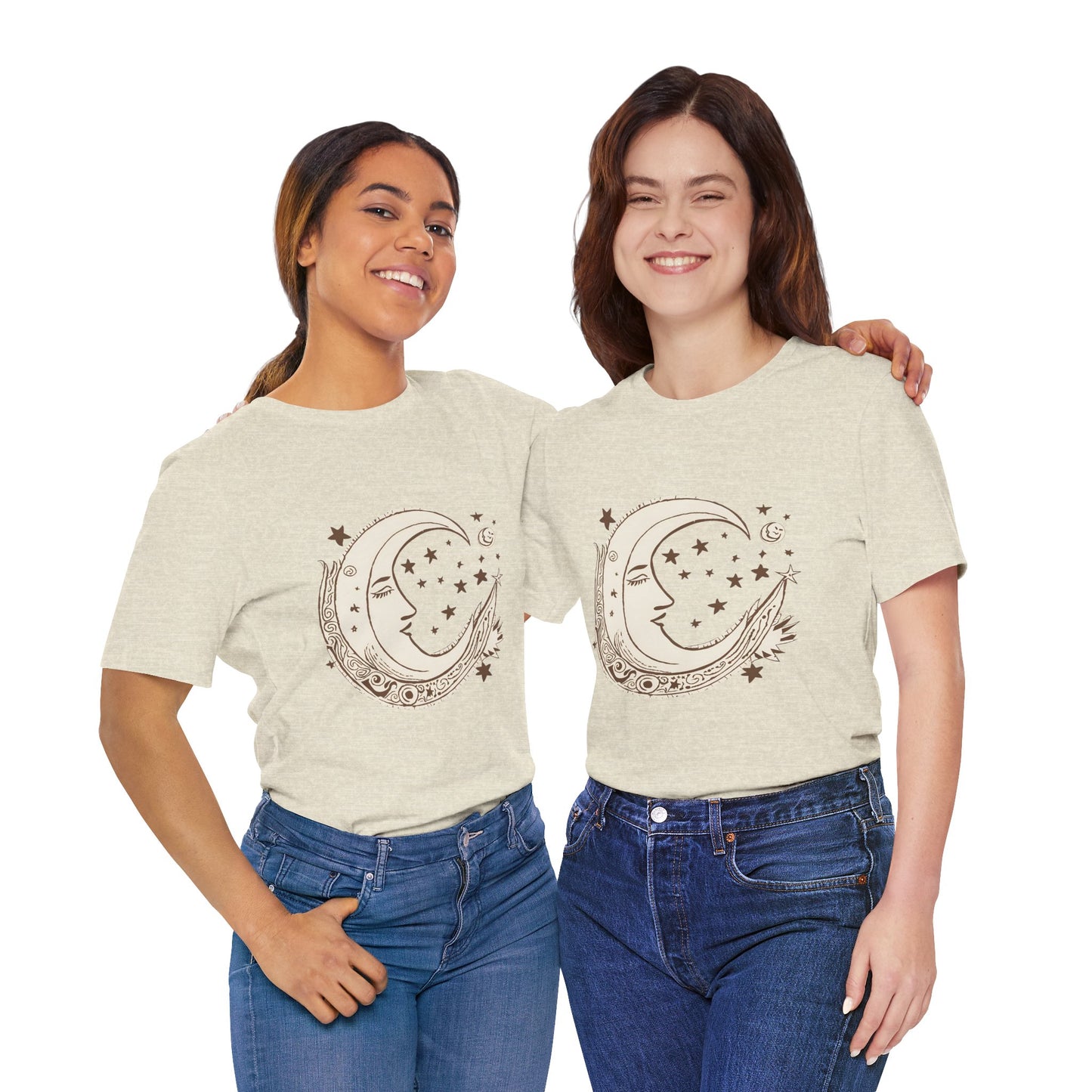 Celestial Moon and Stars Unisex Short Sleeve Tee