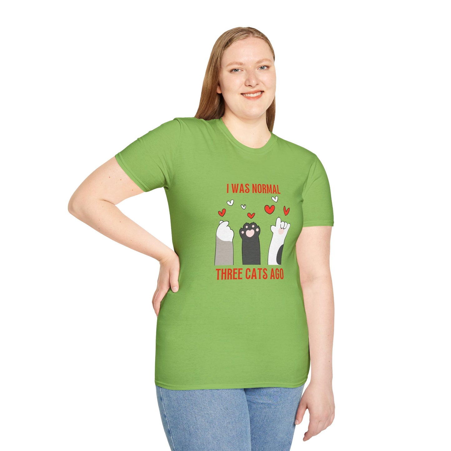 Funny Cat Lover T-Shirt - 'I Was Normal Three Cats Ago'