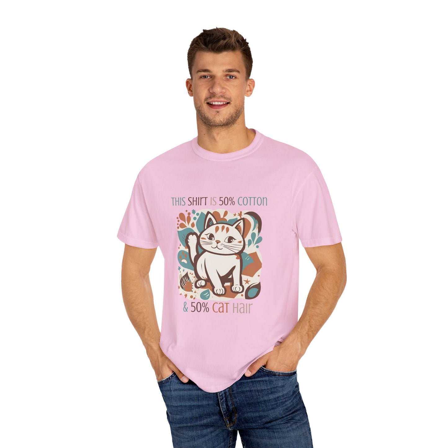 Funny Cat Themed Unisex T-Shirt - 50% Cotton & 50% Cat Hair