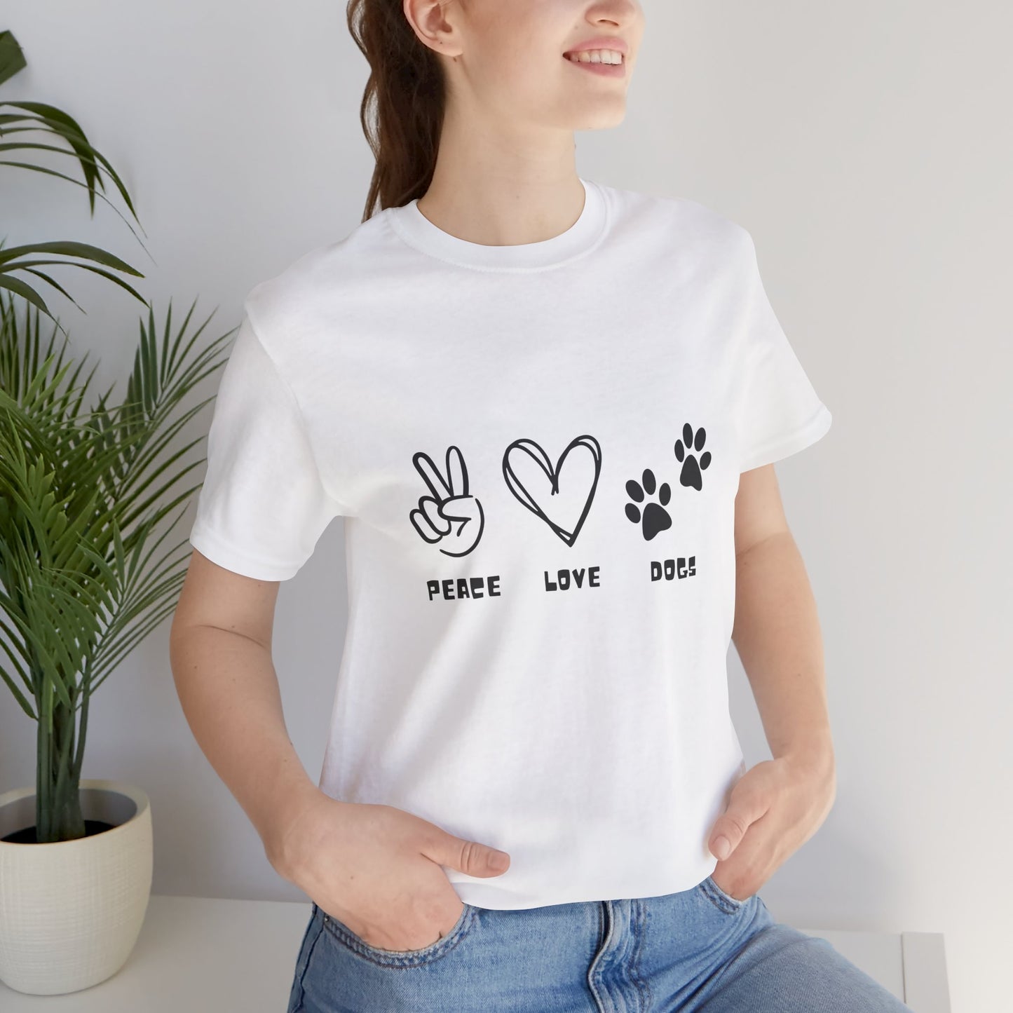 Peace Love Dogs Unisex Short Sleeve Tee - Casual Pet Lover T-Shirt