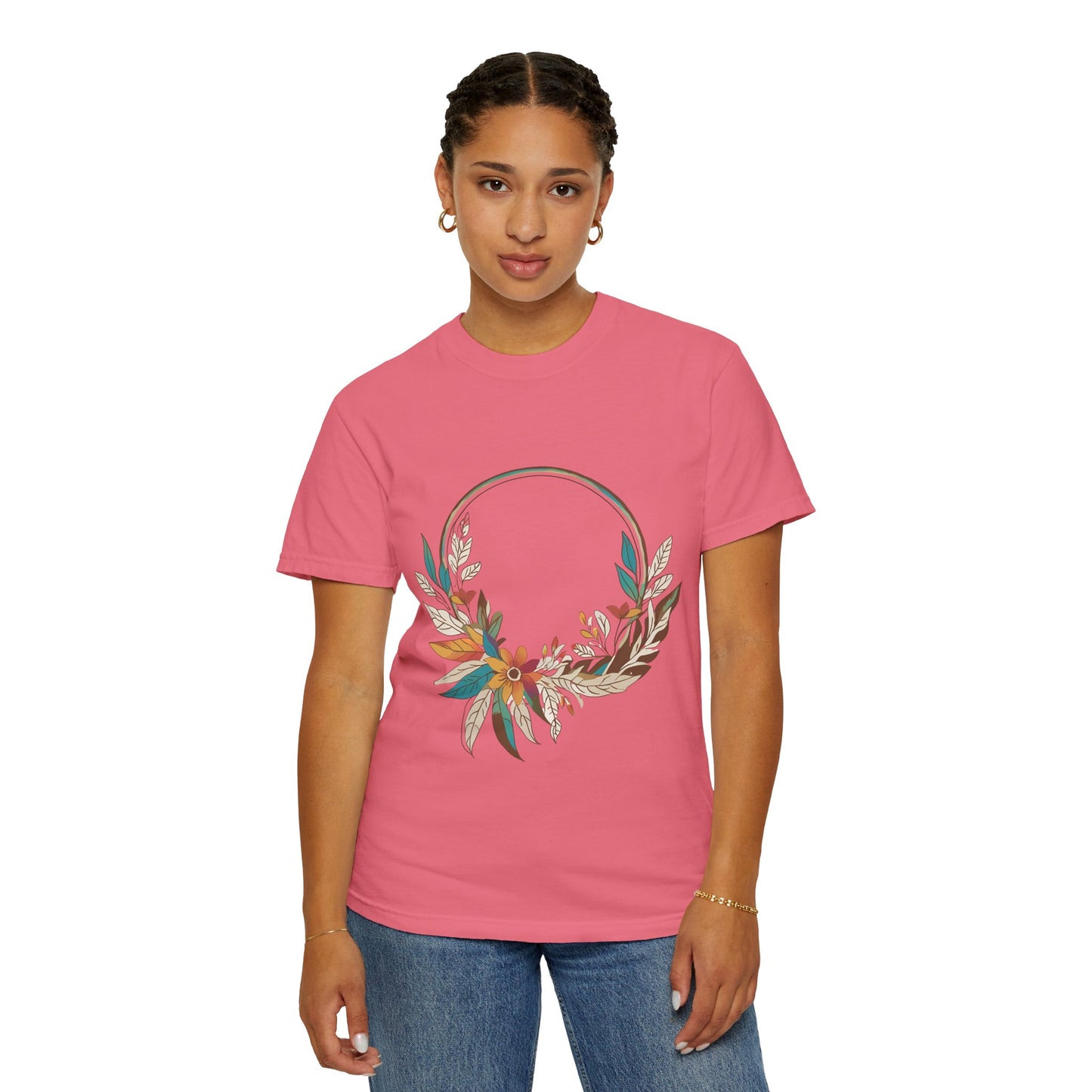 Vintage Floral Unisex T-Shirt - Autumn Wreath Design